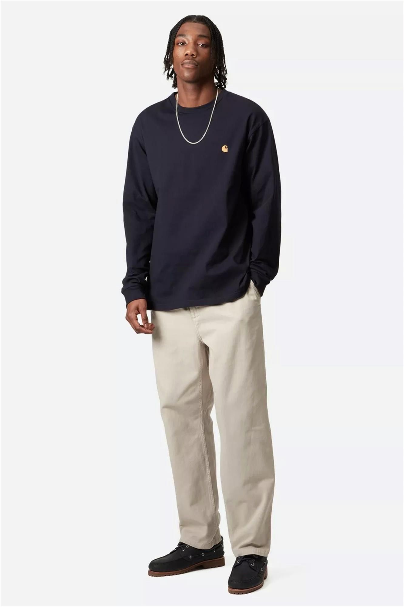 Carhartt WIP - Donkerblauwe Chase longsleeve