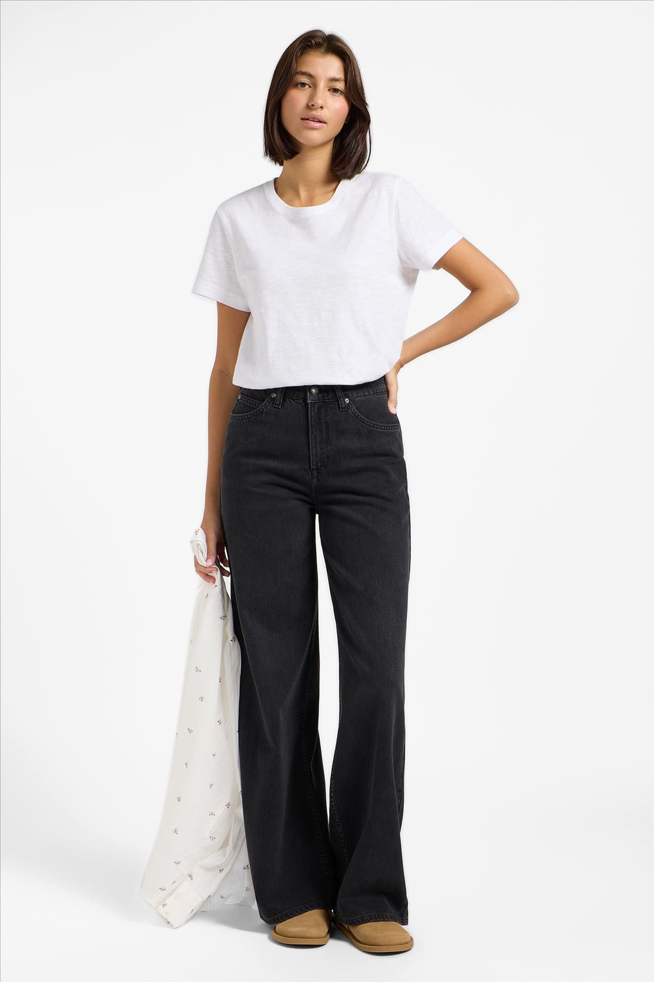 Lee - Zwarte Stella wide jeans