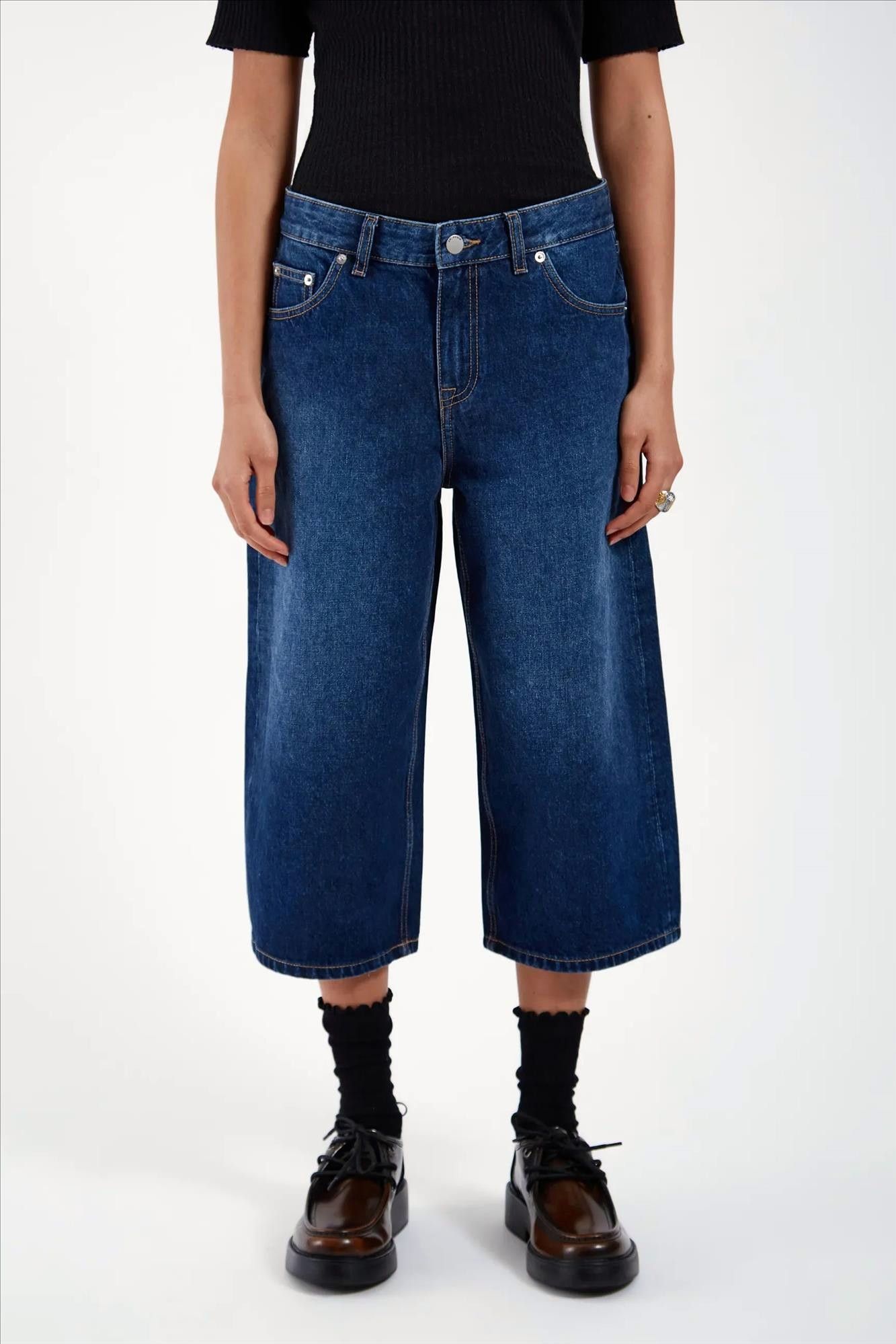 Dr. Denim - Donkerblauwe Dace jeansshort jort