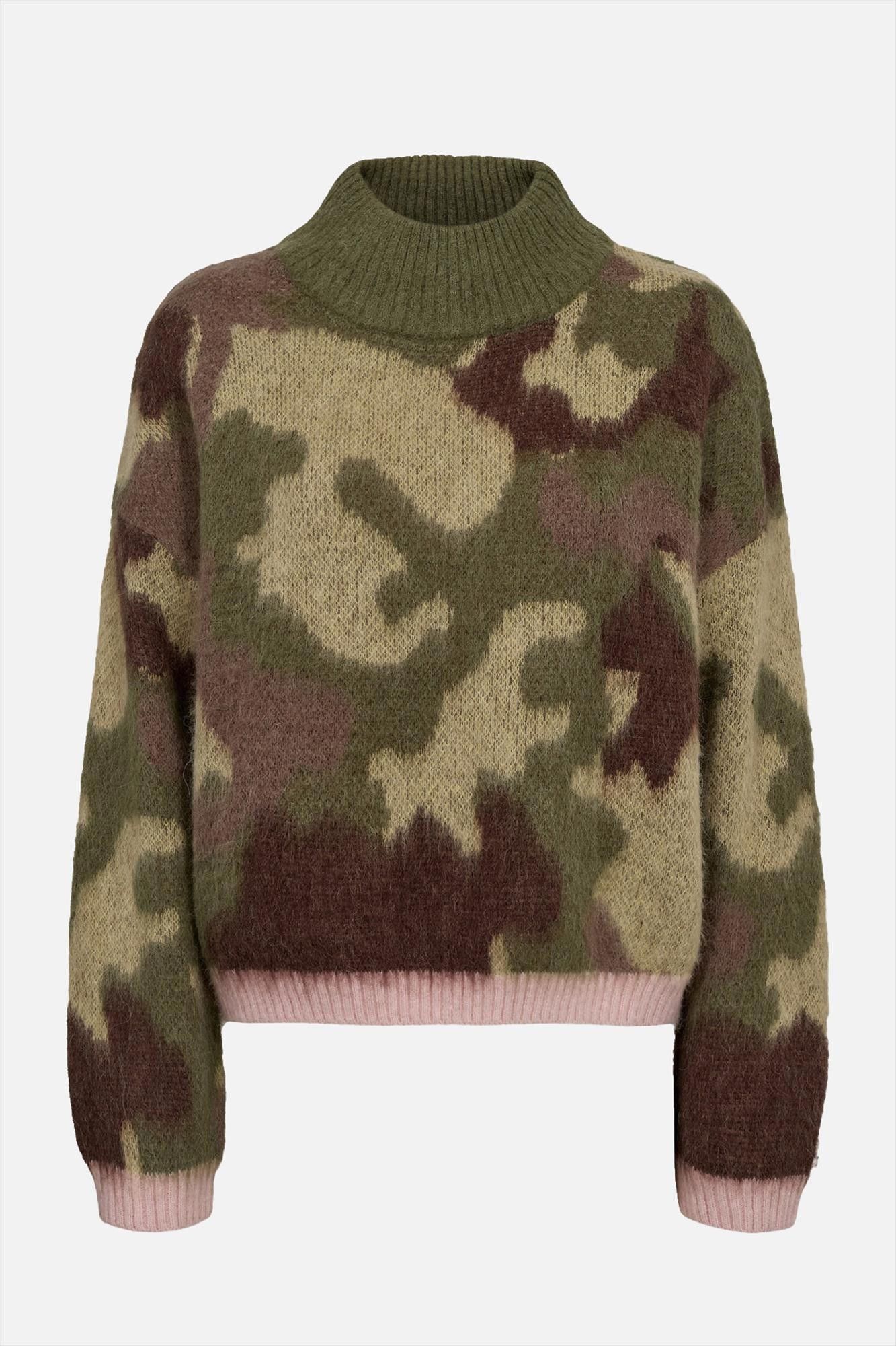Nümph - Groene Camouflage Nucamu trui