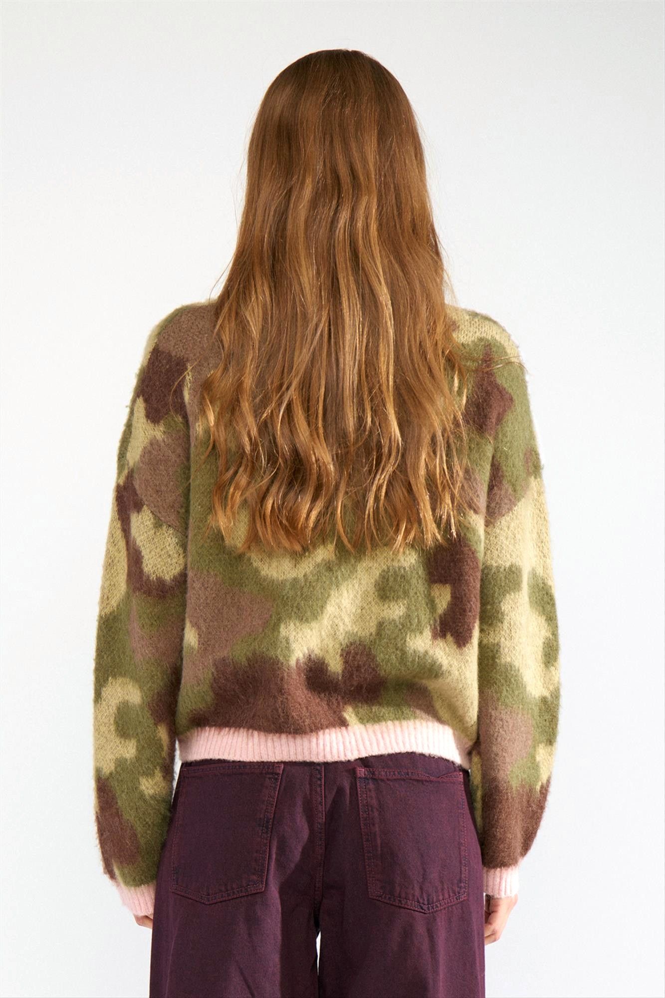 Nümph - Groene Camouflage Nucamu trui
