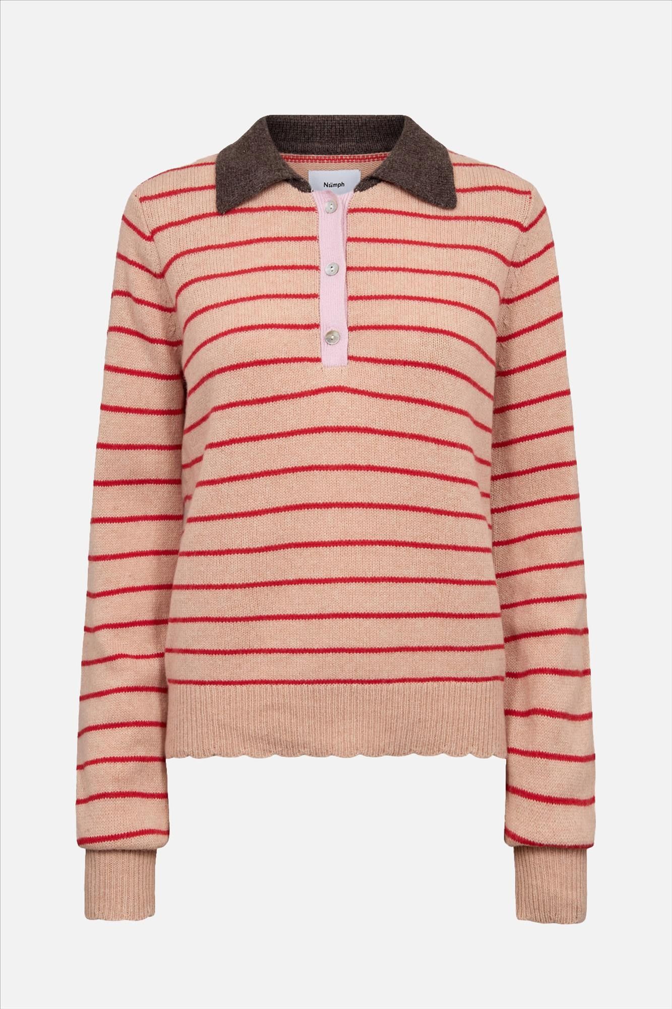 Nümph - Lichtoranje Lucinda Stripe trui