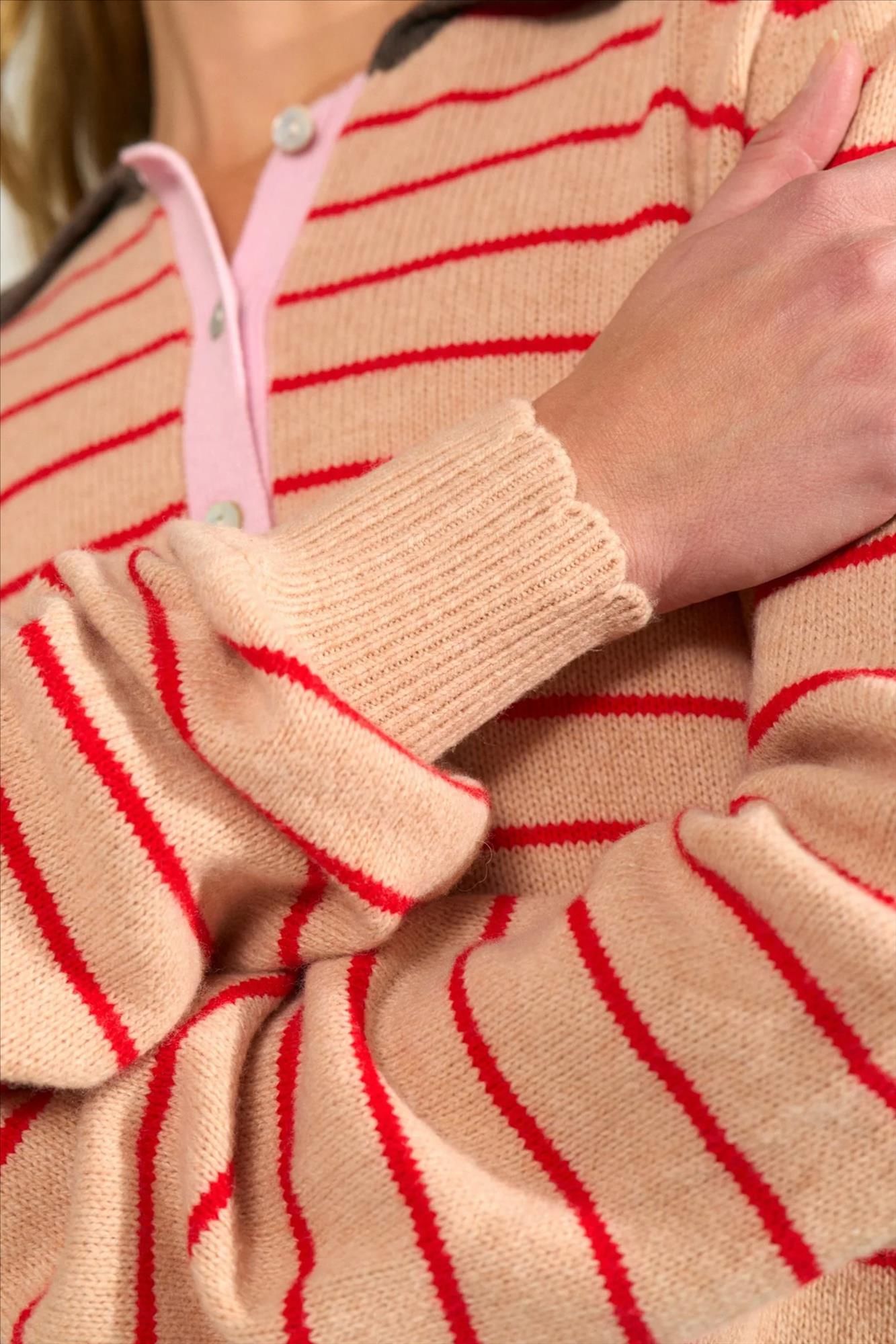 Nümph - Lichtoranje Lucinda Stripe trui