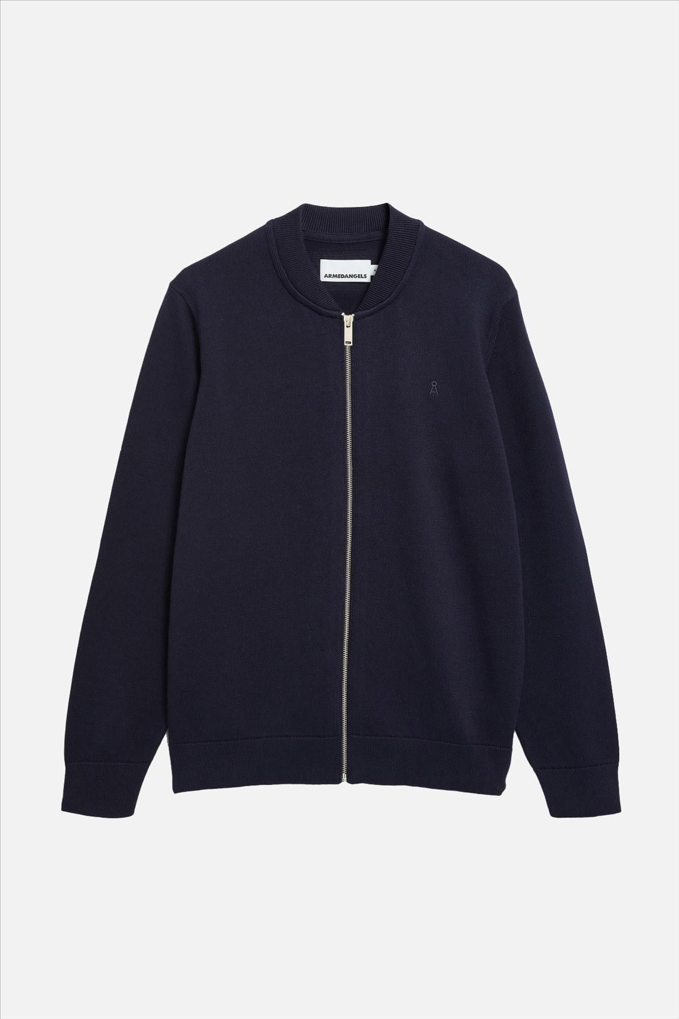 Armed Angels - Donkerblauwe Agaamon jacket trui
