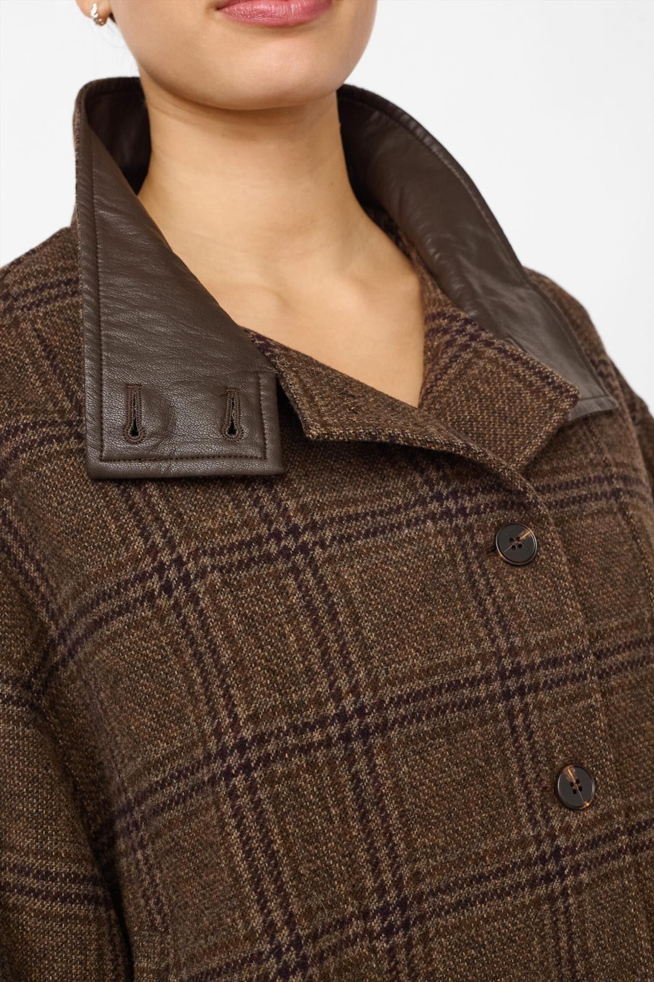 CO'COUTURE - Bruin Gertuite Balloon jacket