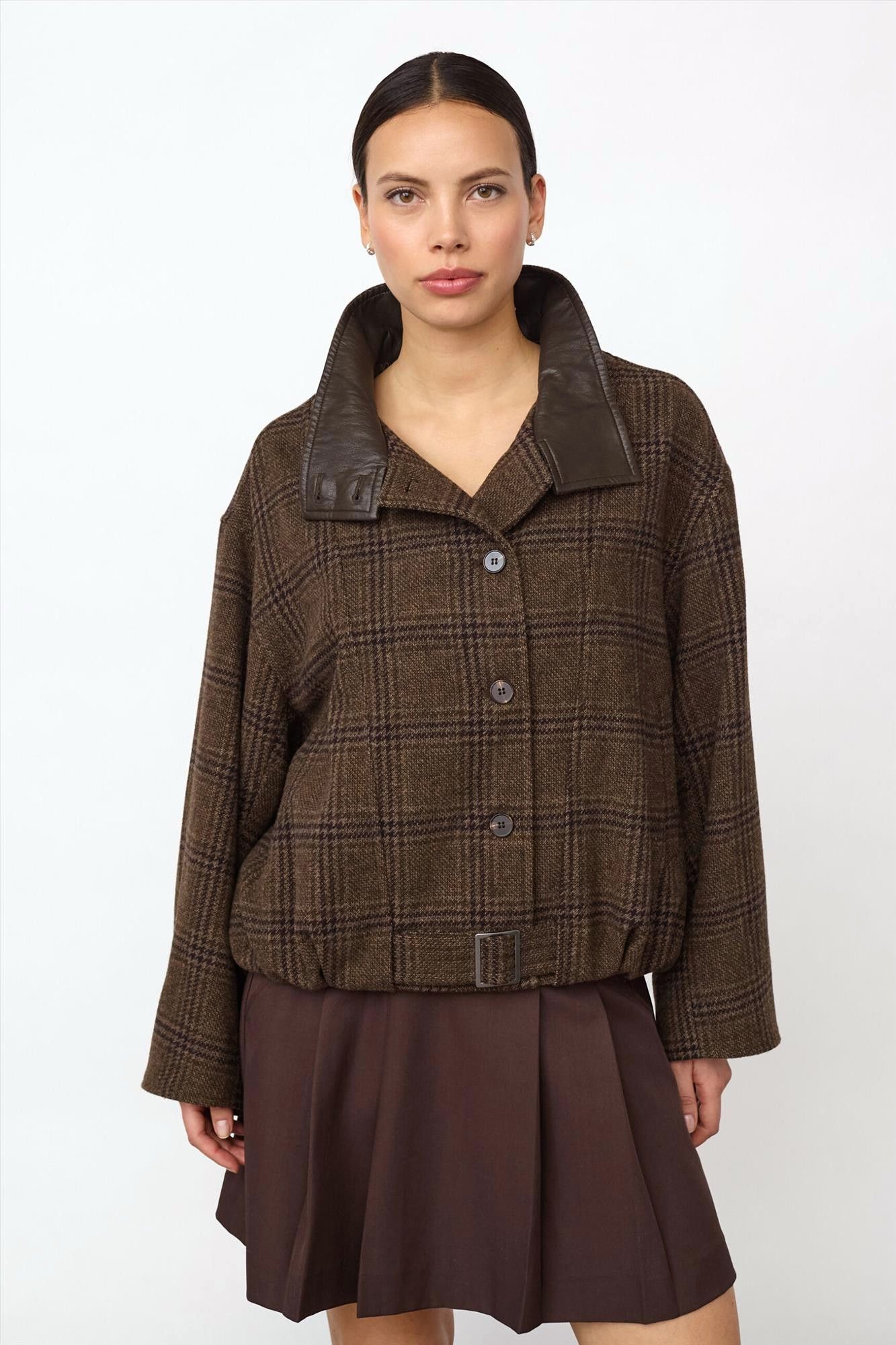 CO'COUTURE - Bruin Gertuite Balloon jacket