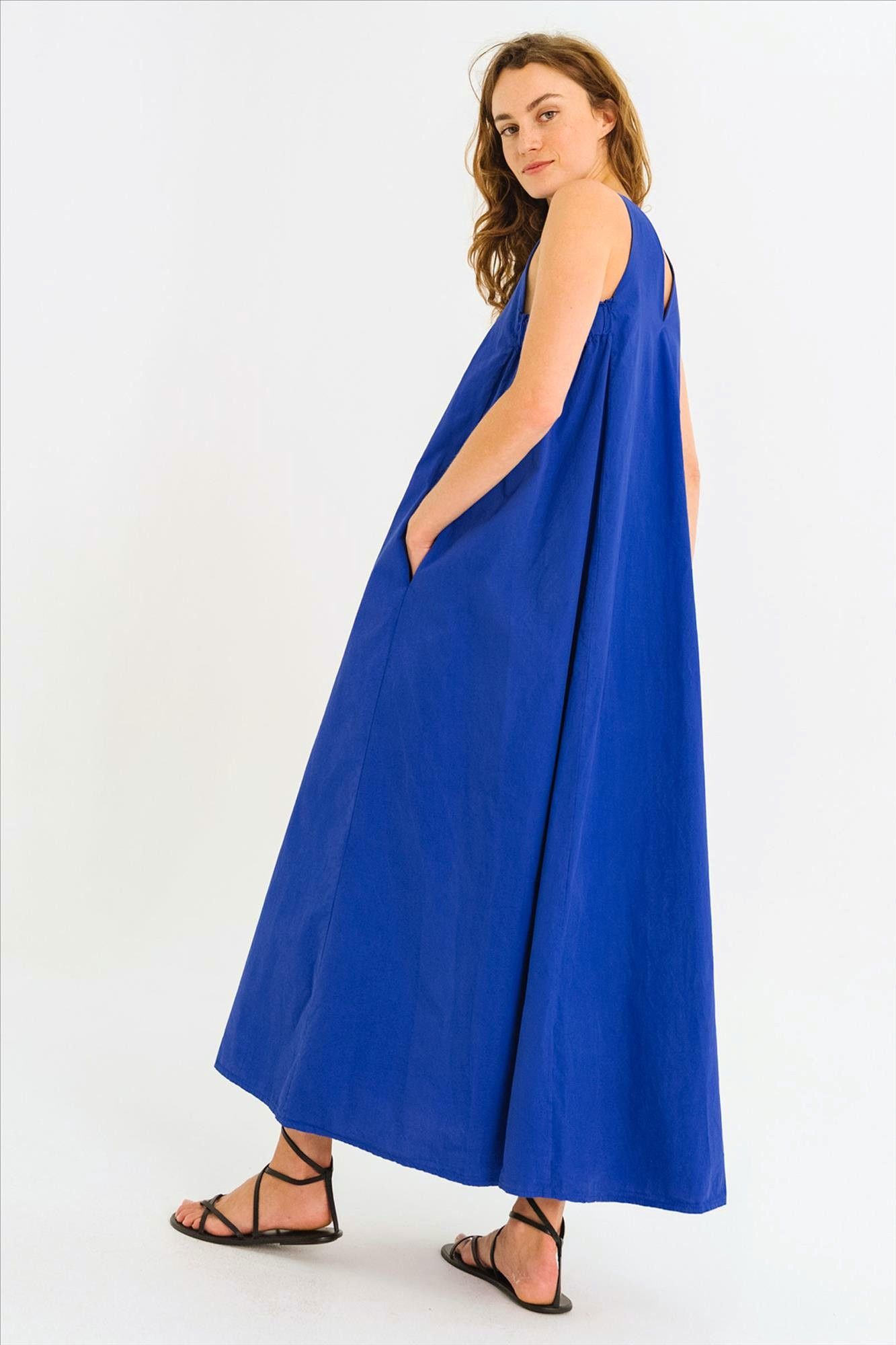 TINSELS - Blauwe Effy Paper jurk