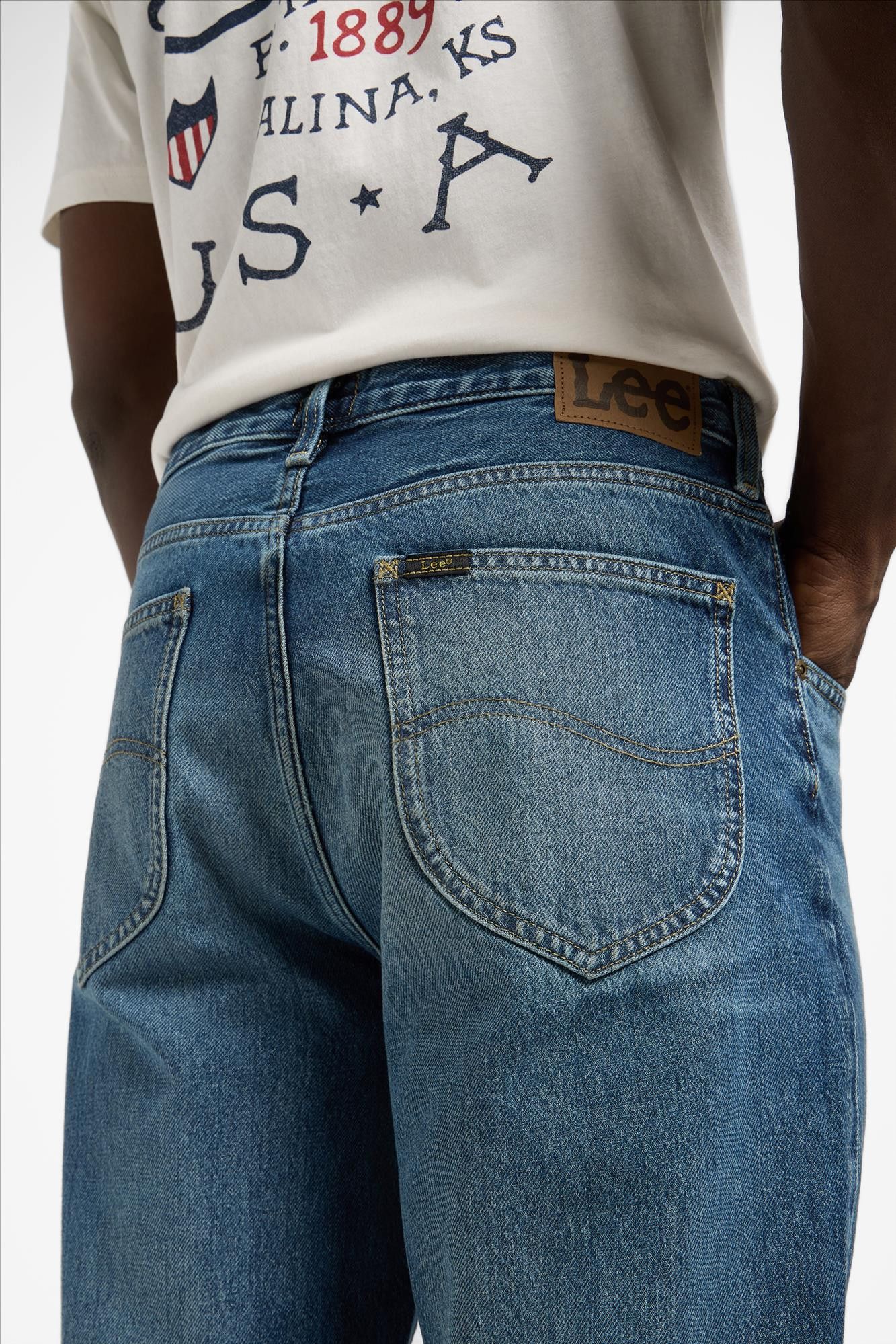 Lee - Middenblauwe Asher loose straight jeans