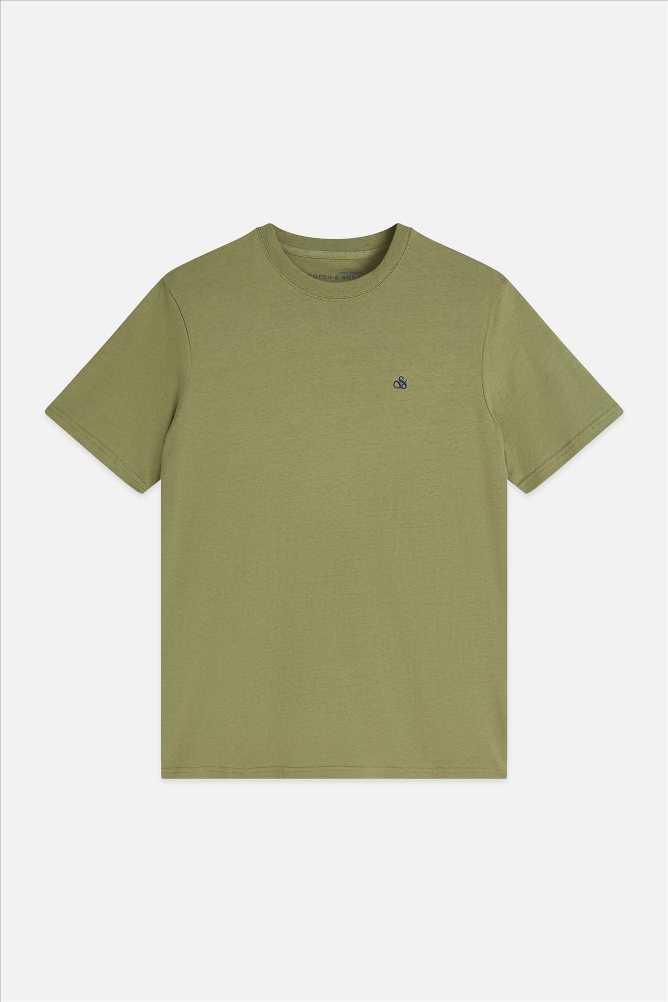 Scotch & Soda - Olijfgroene Seasonal Essentials Logo T-shirt