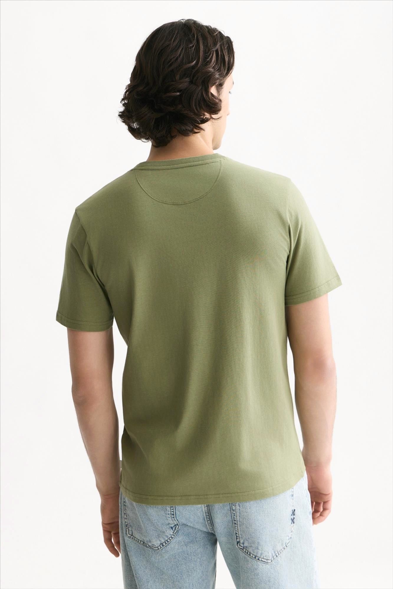 Scotch & Soda - Olijfgroene Seasonal Essentials Logo T-shirt