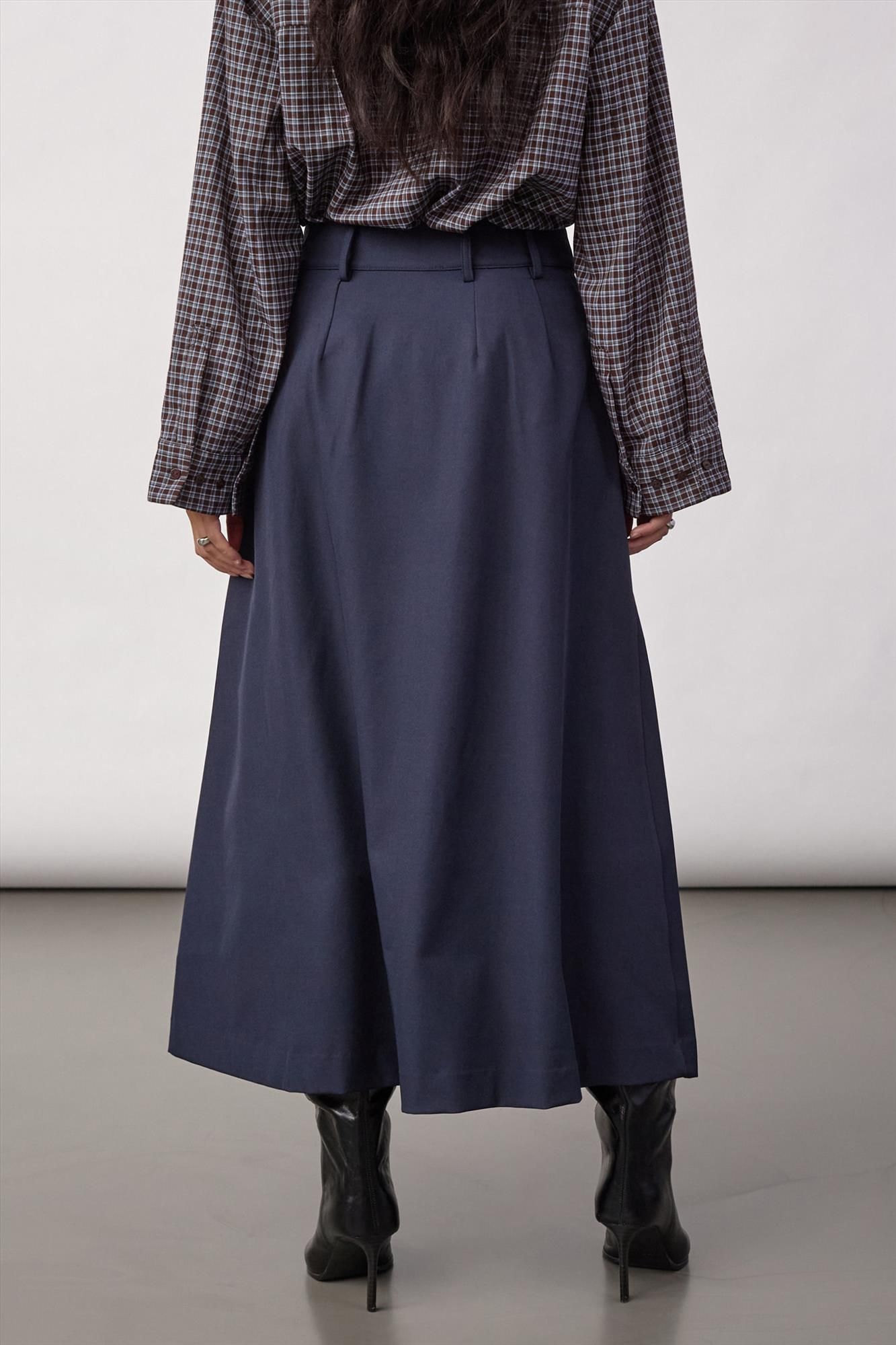 CO'COUTURE - Donkerblauwe Luna Pleat rok