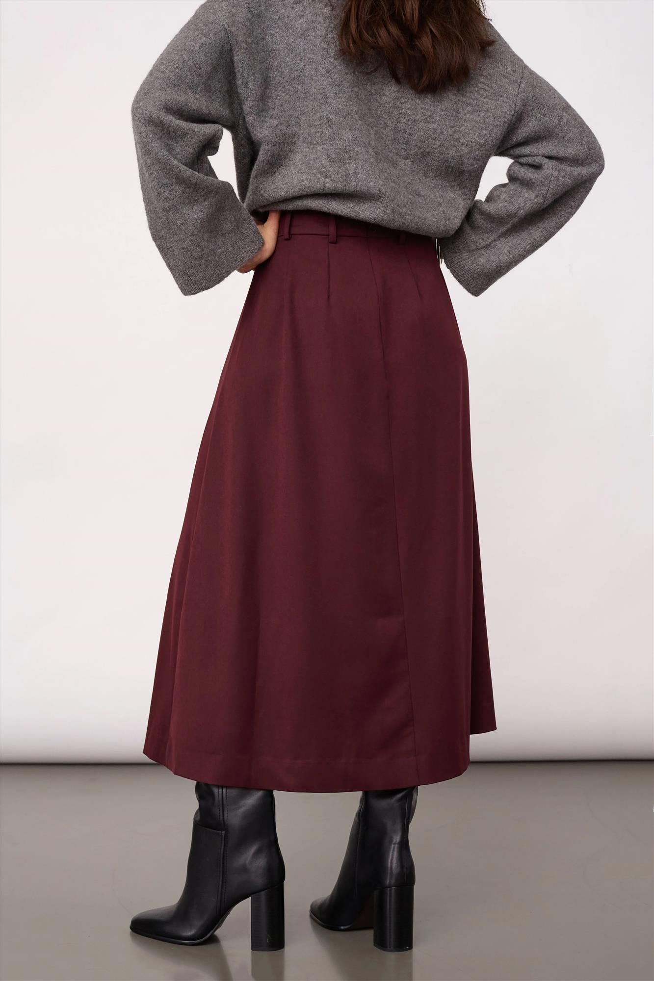 CO'COUTURE - Bordeaux Terry Pleat rok