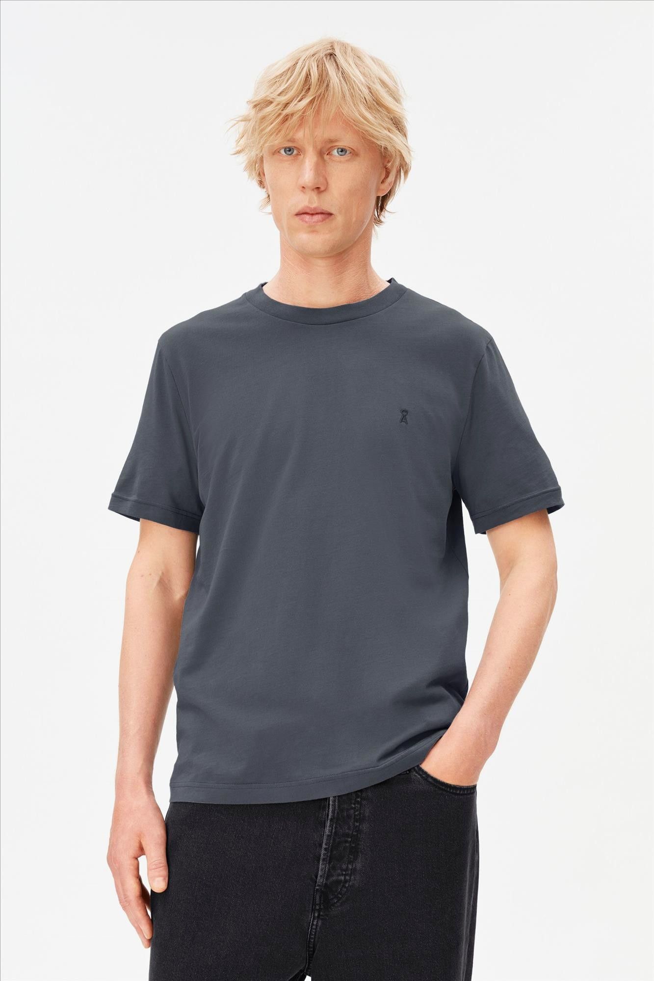 Armed Angels - Donkergrijze Jaames T-shirt