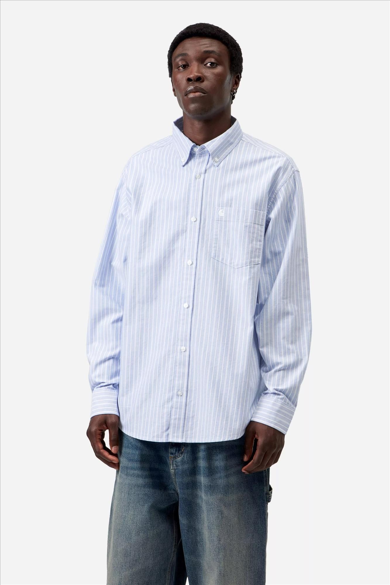 Carhartt WIP - Lichtblauw-Ecru Kanan hemd