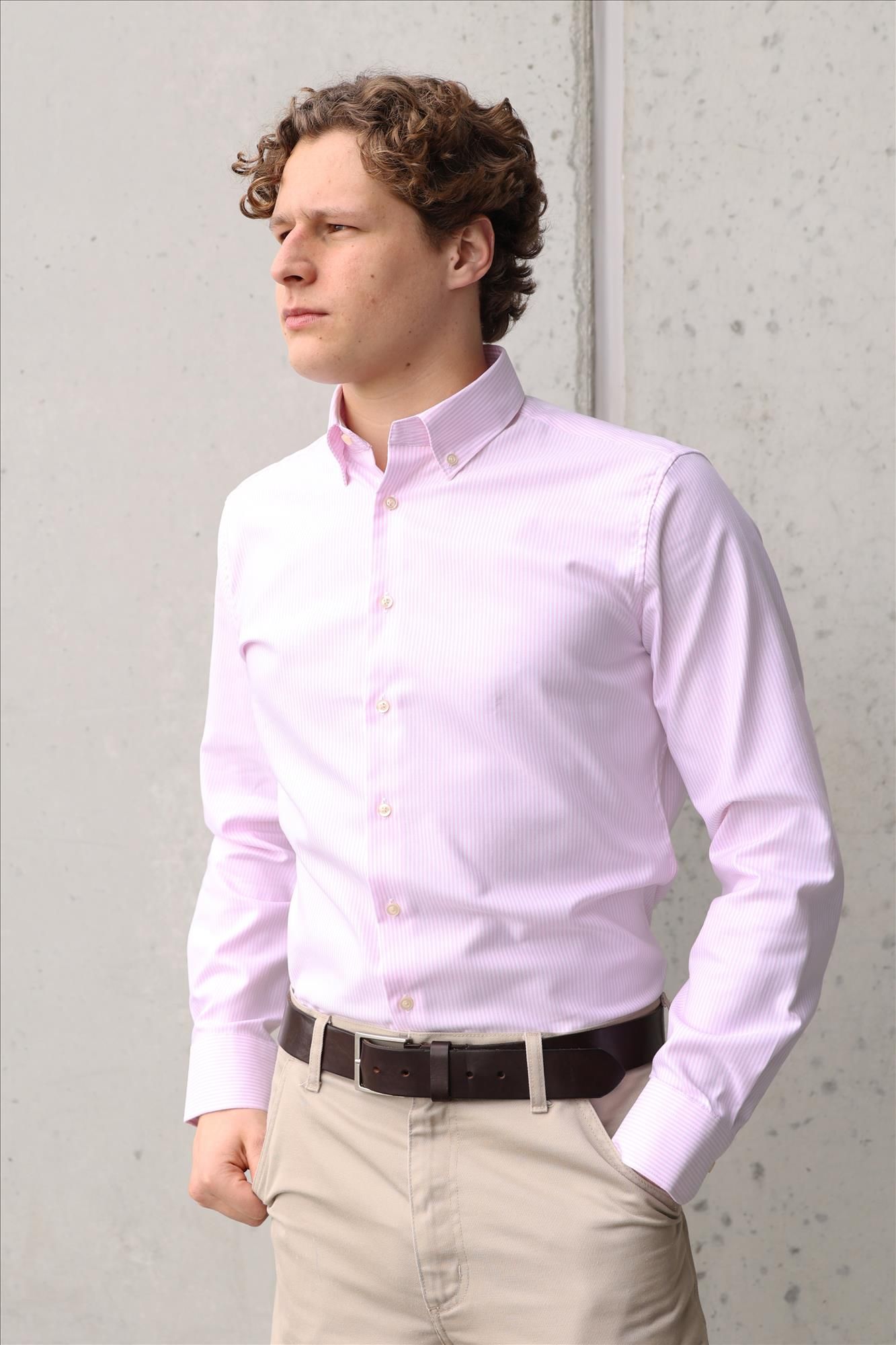 Twelve Ounce - Wit-Roze The Windsor hemd