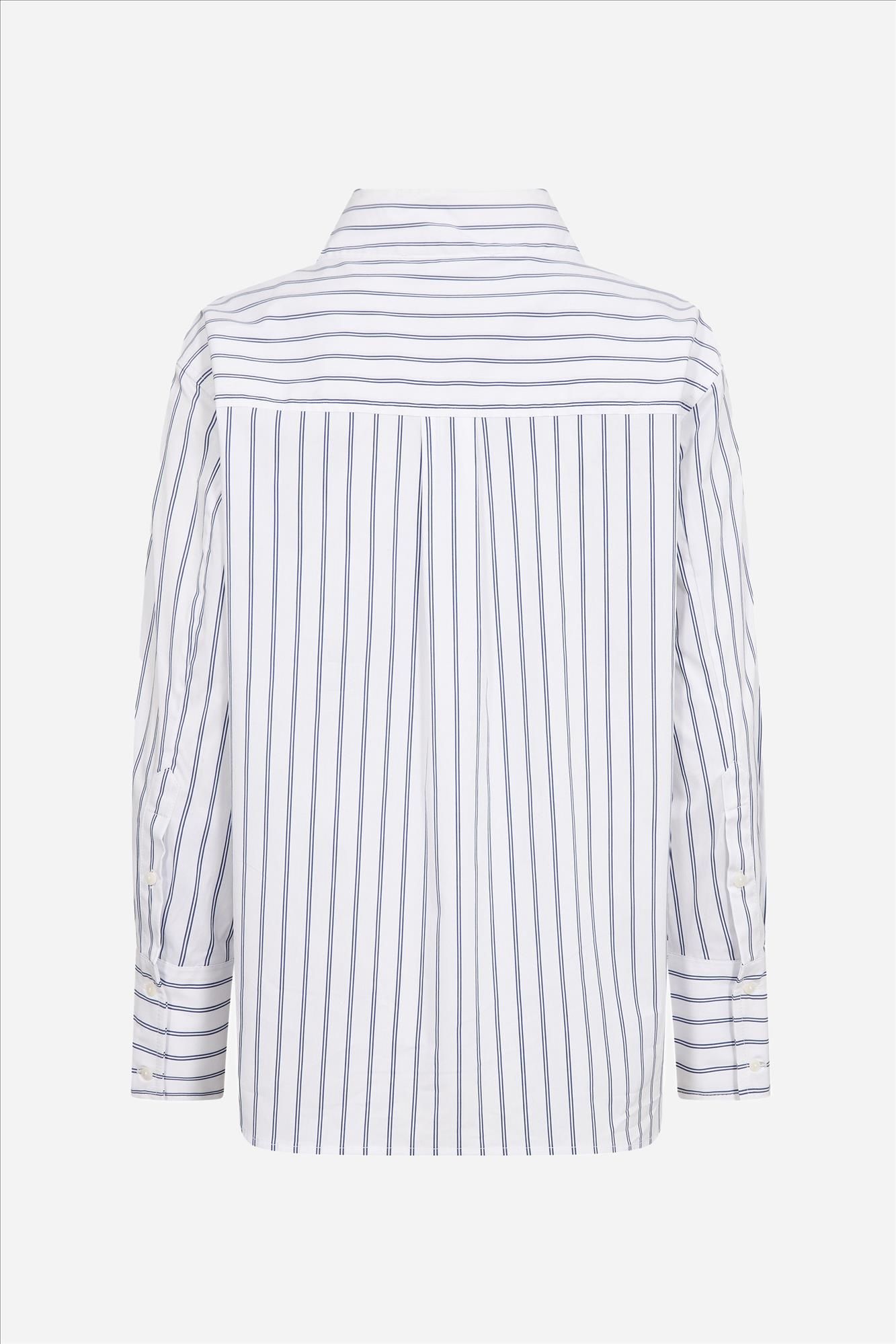 CO'COUTURE - Witte Somo Stripe Funnel Neck blouse