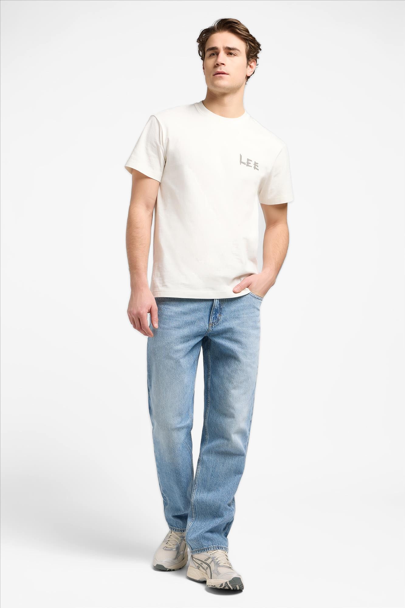 Lee - Lichtblauwe Haden relaxed straight jeans