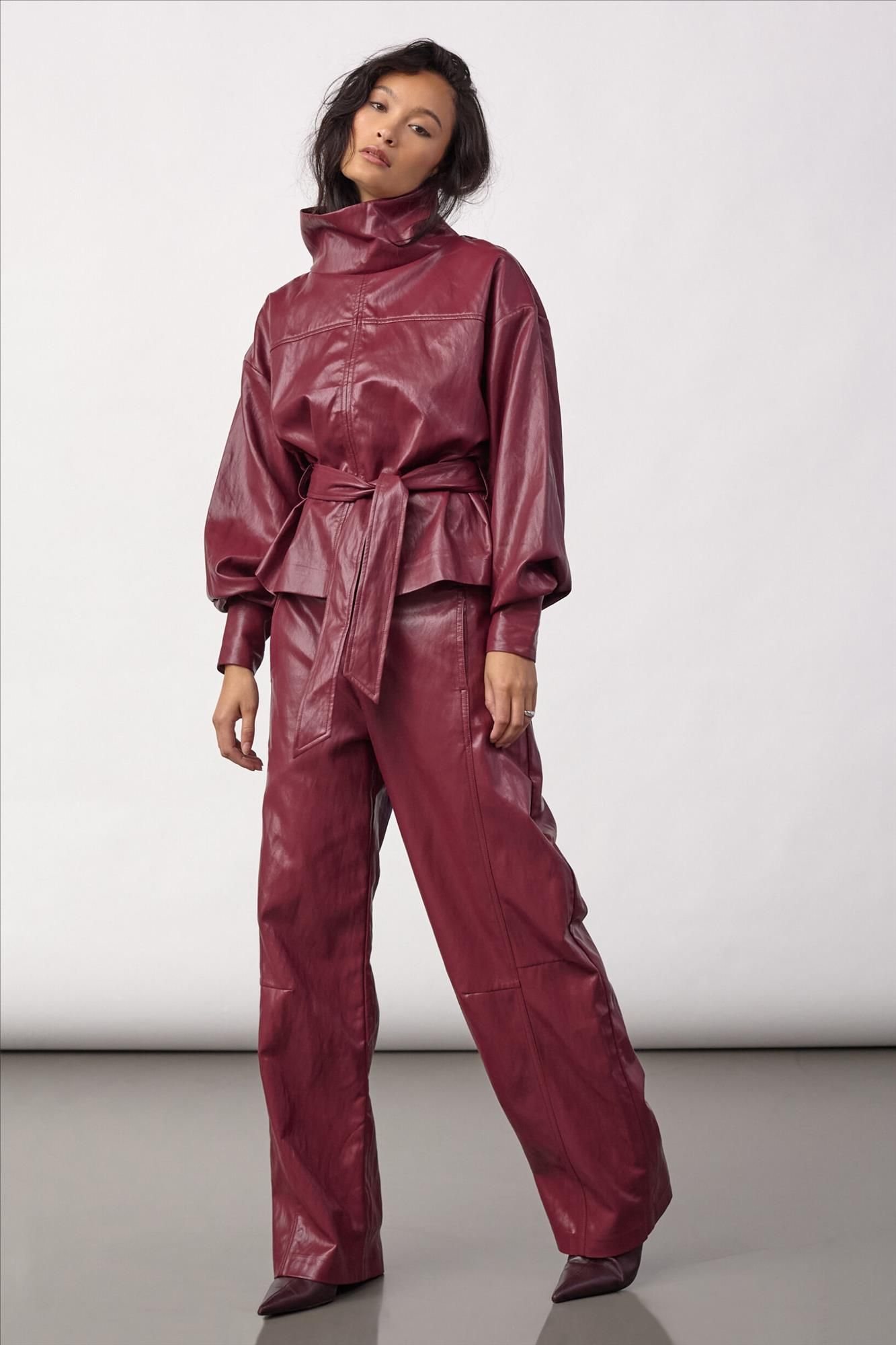 CO'COUTURE - Bordeaux Gitt Funnel Neck blouse
