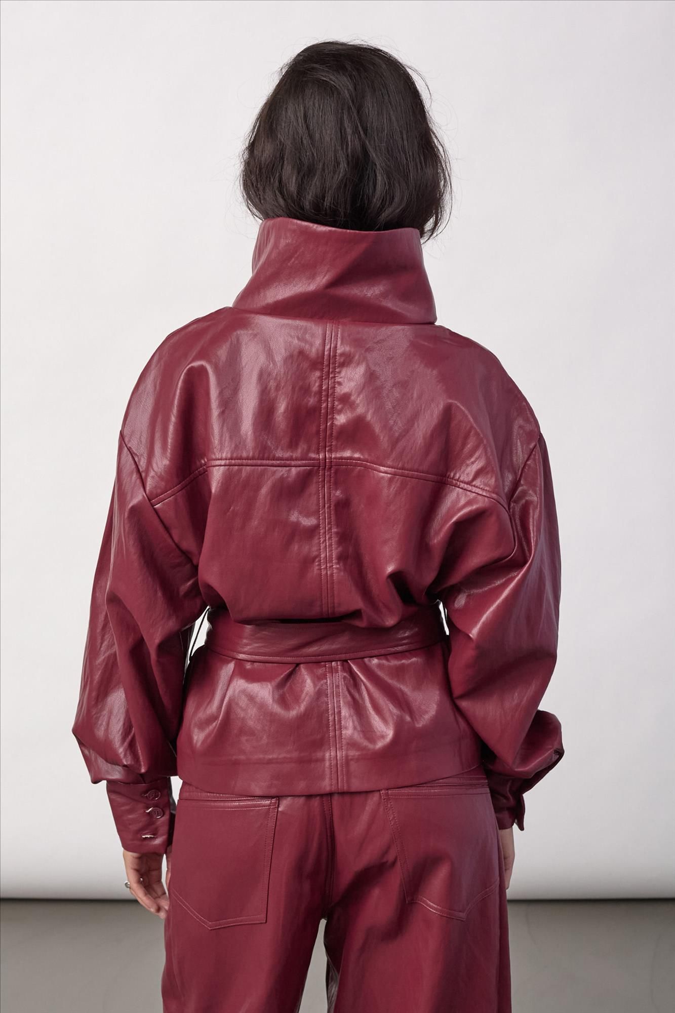CO'COUTURE - Bordeaux Gitt Funnel Neck blouse