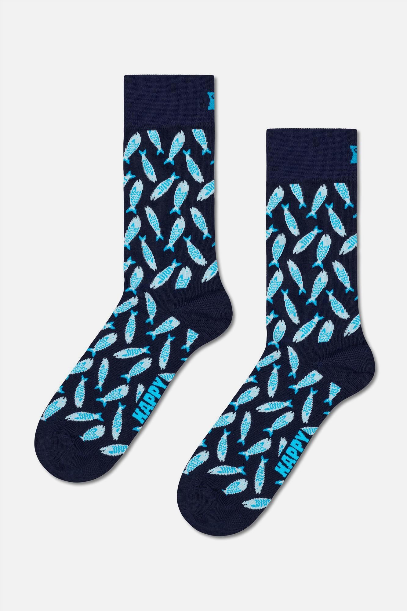 Happy Socks - Donkerblauwe Sardine sokken, maat: 41-46
