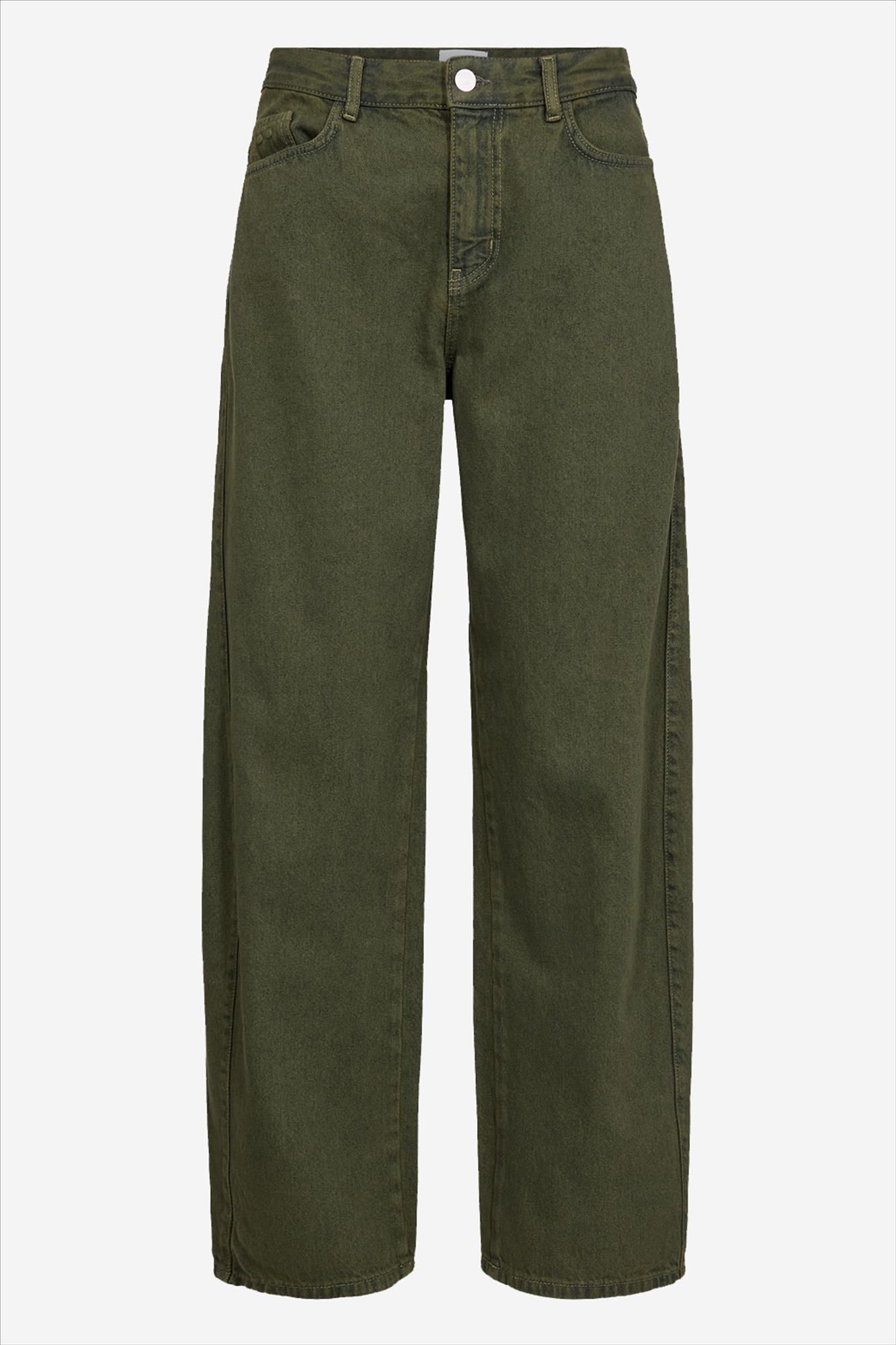 Nümph - Donkergroene Amsterdam barrel jeans