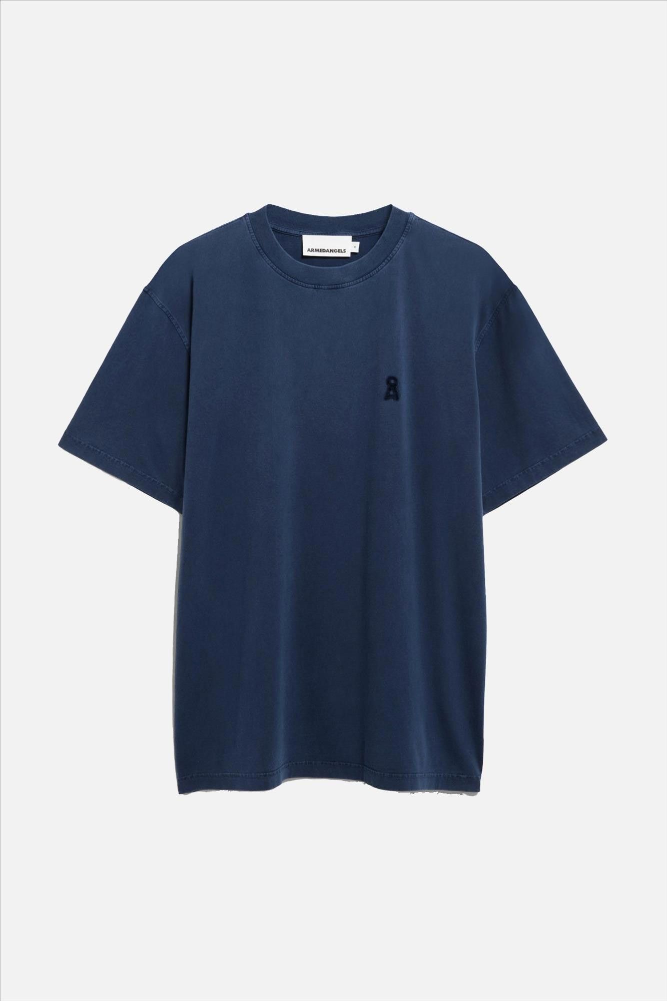 Armed Angels - Donkerblauwe Iconic Maarkos T-shirt