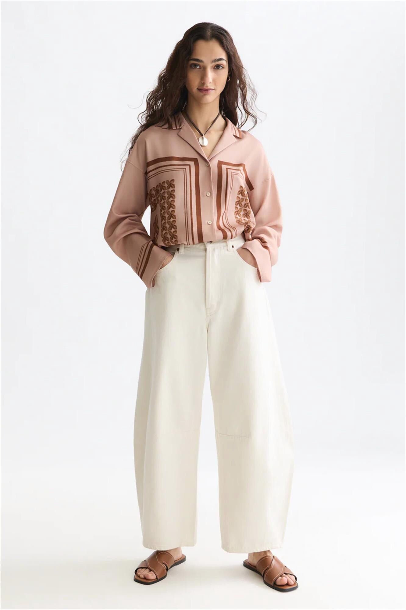 Scotch & Soda - Ecru Eve barrel jeans