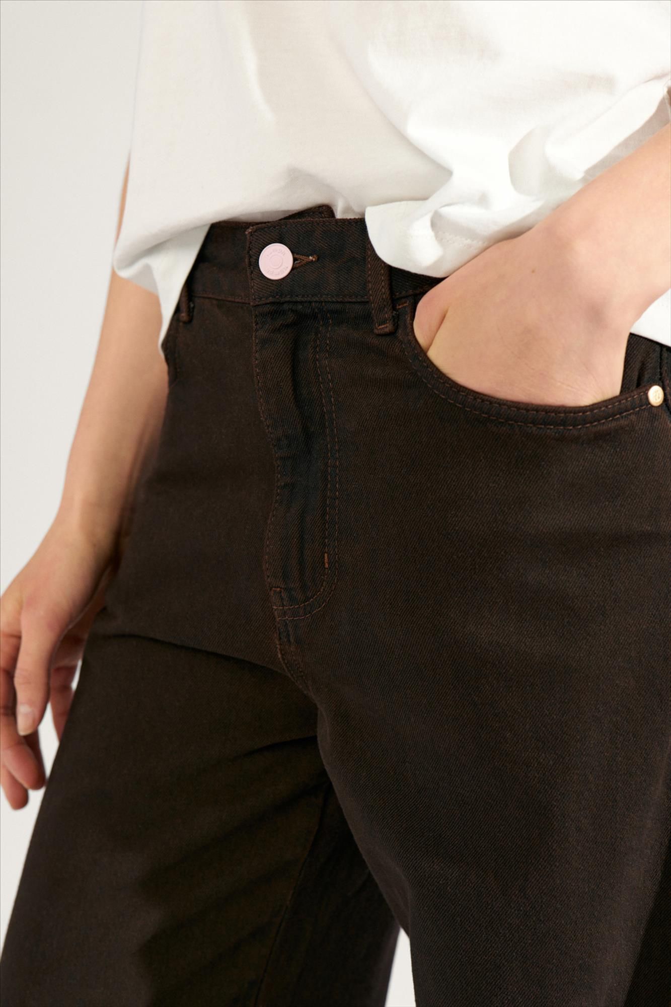 Nümph - Donkerbruine Amsterdam barrel jeans