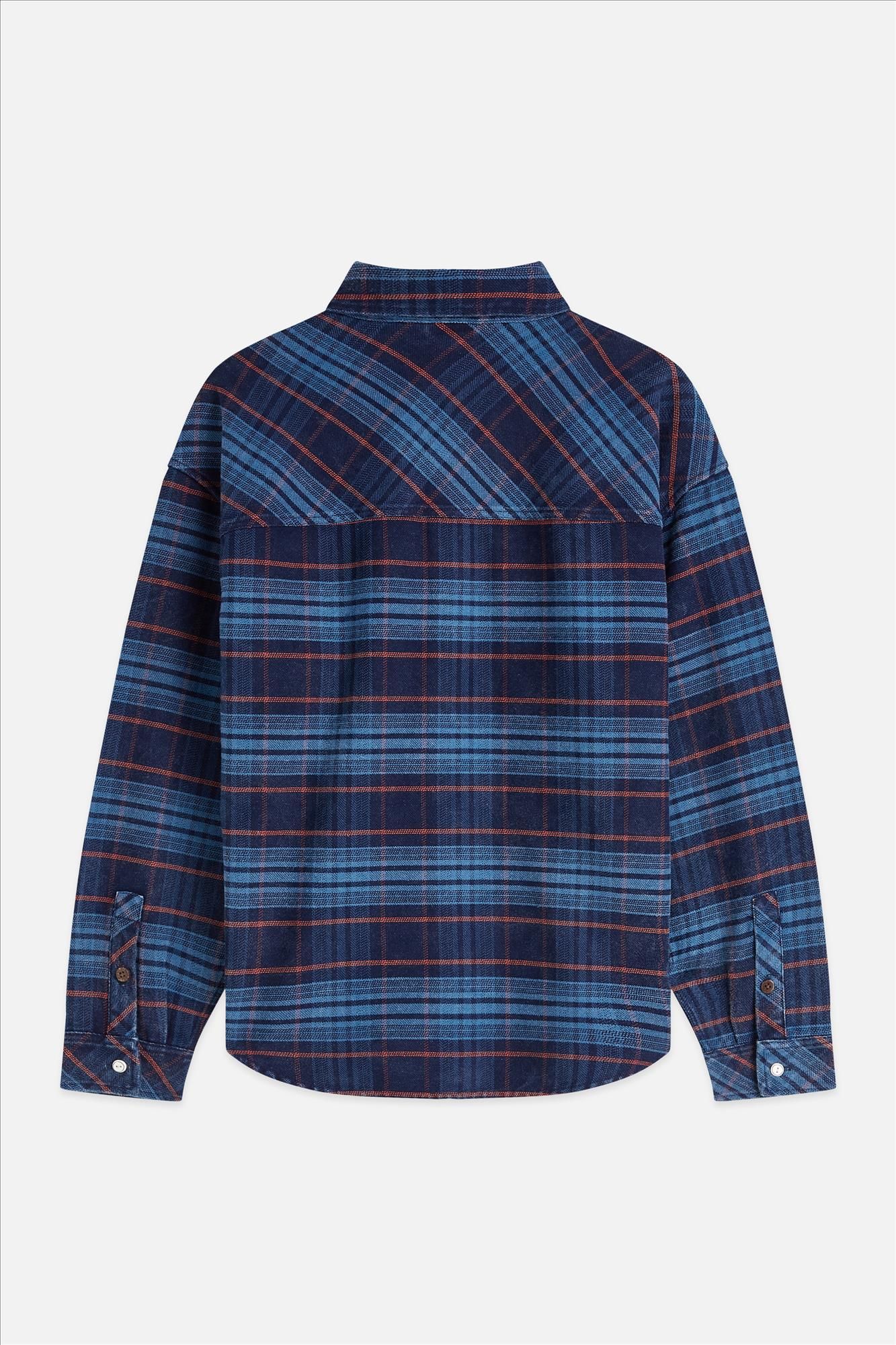 Scotch & Soda - Donkerblauw Checked Denim overshirt