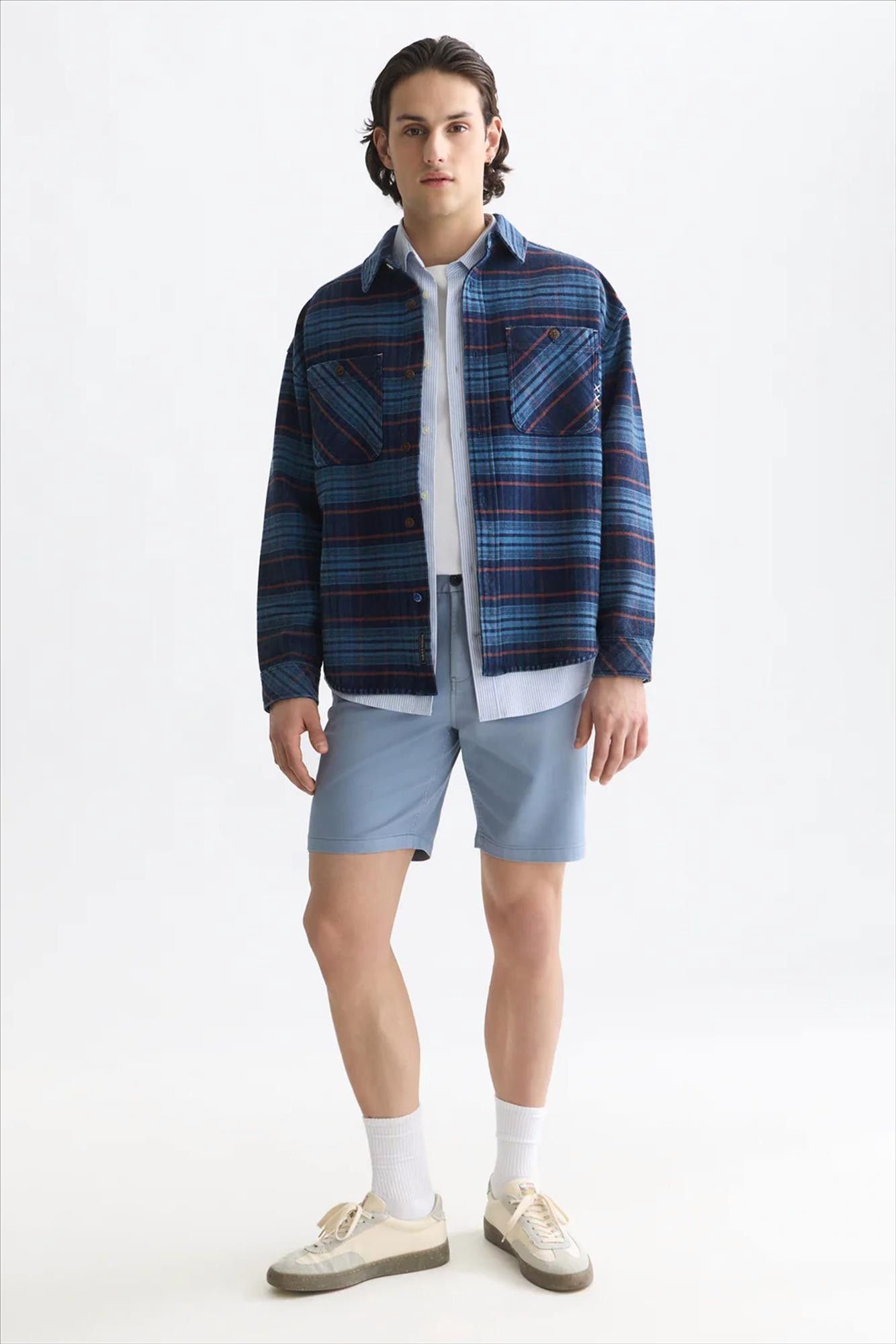 Scotch & Soda - Donkerblauw Checked Denim overshirt
