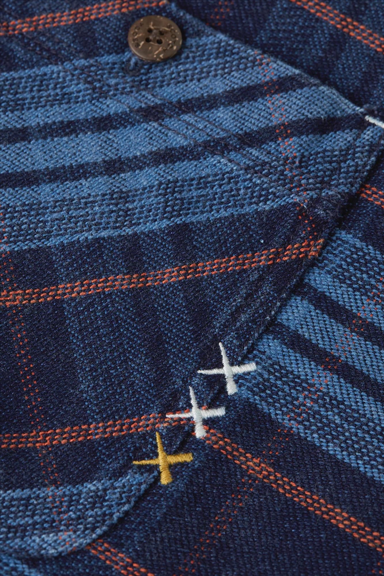 Scotch & Soda - Donkerblauw Checked Denim overshirt