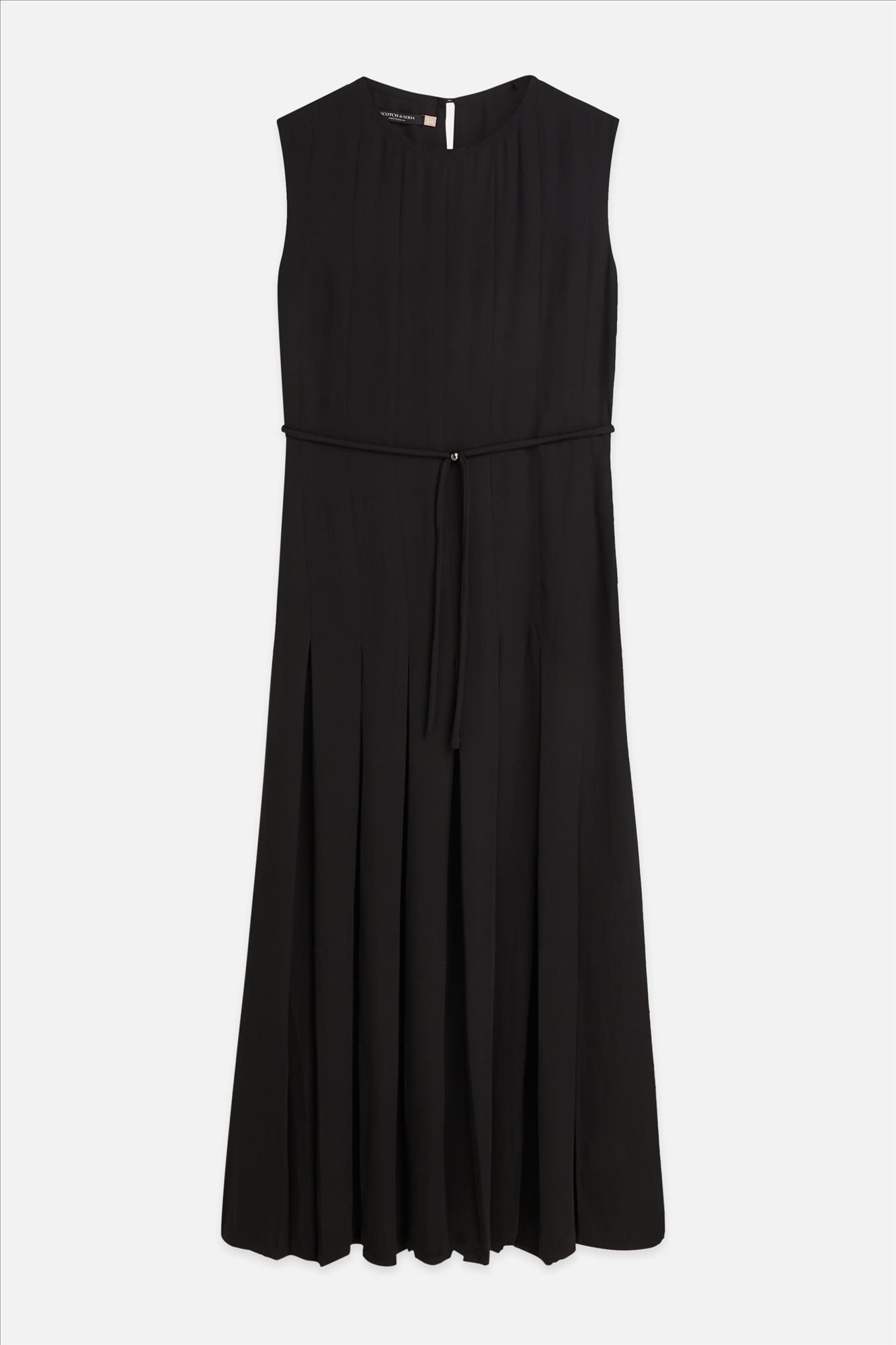 Scotch & Soda - Zwarte Pleated Ankle jurk