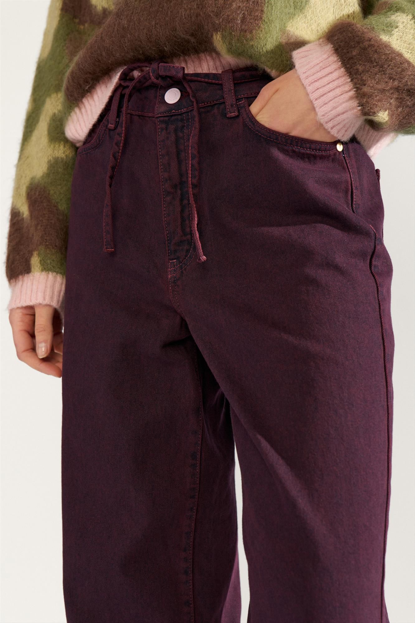 Nümph - Donkerpaarse Brooklyn wide jeans
