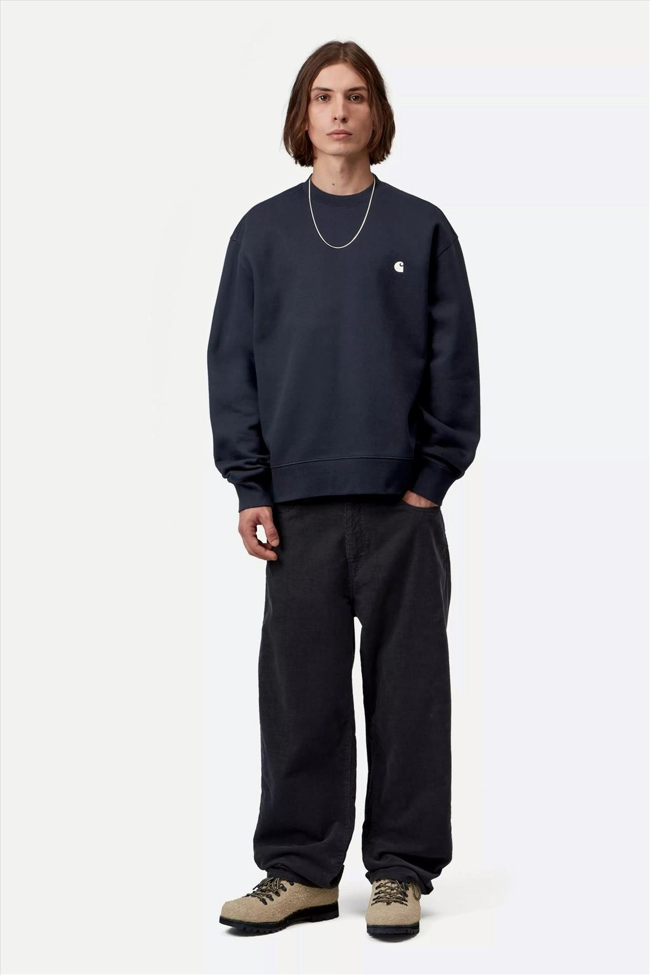Carhartt WIP - Donkerblauwe Mack sweater