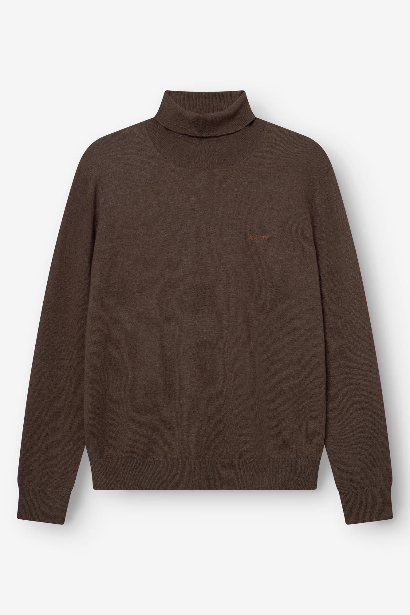 Antwrp - Donkerbruine Merino turtleneck