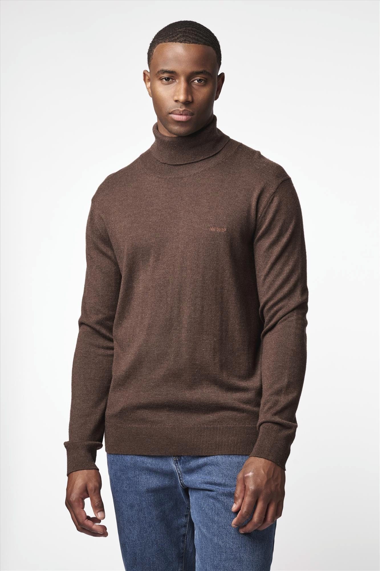 Antwrp - Donkerbruine Merino turtleneck