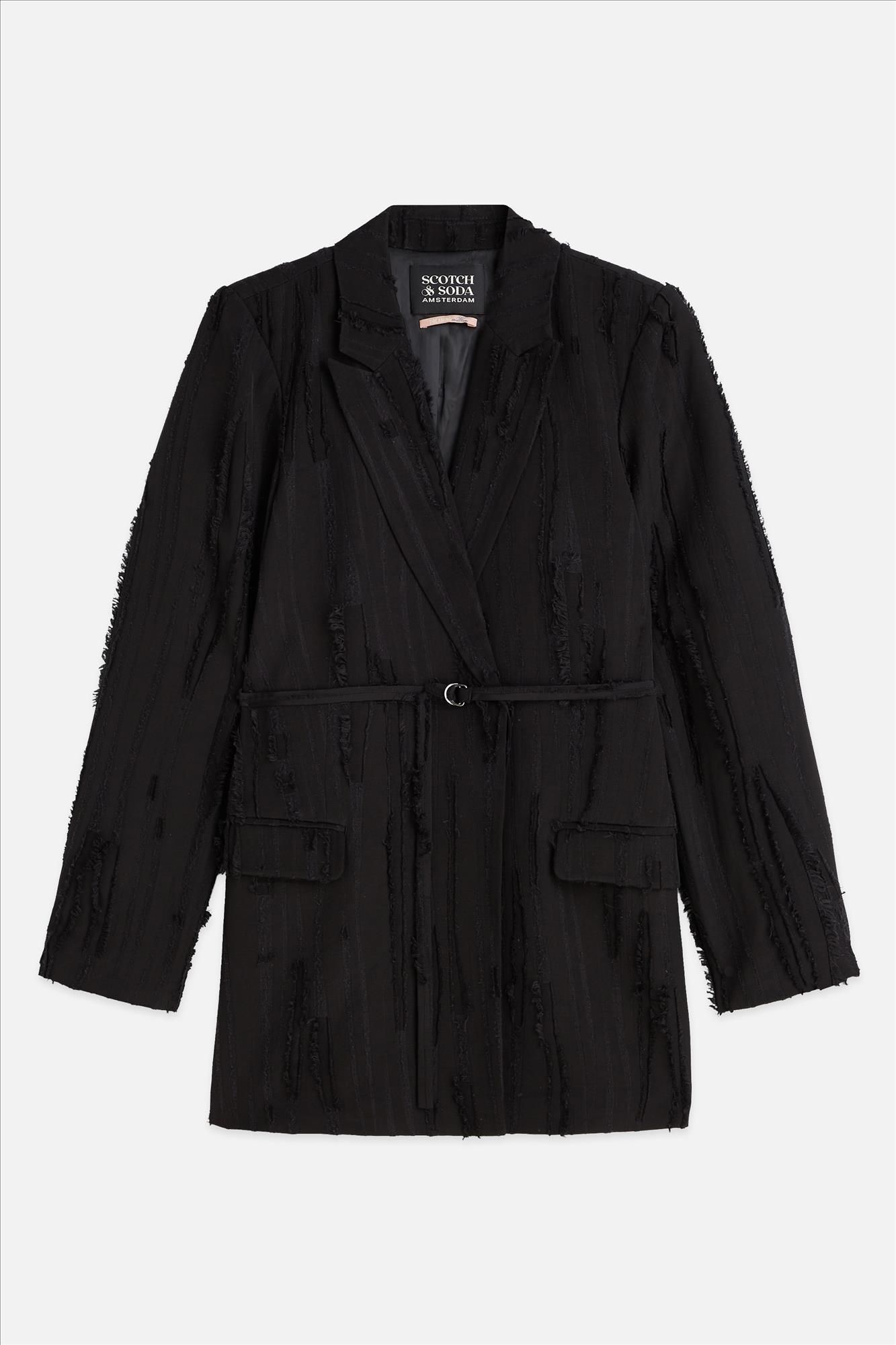 Scotch & Soda - Zwarte Belted blazer