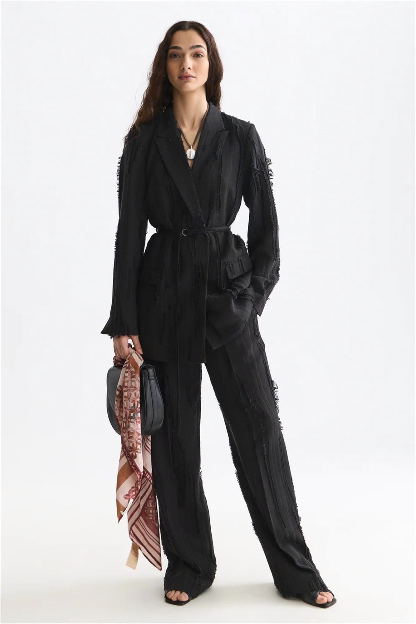 Scotch & Soda - Zwarte Belted blazer