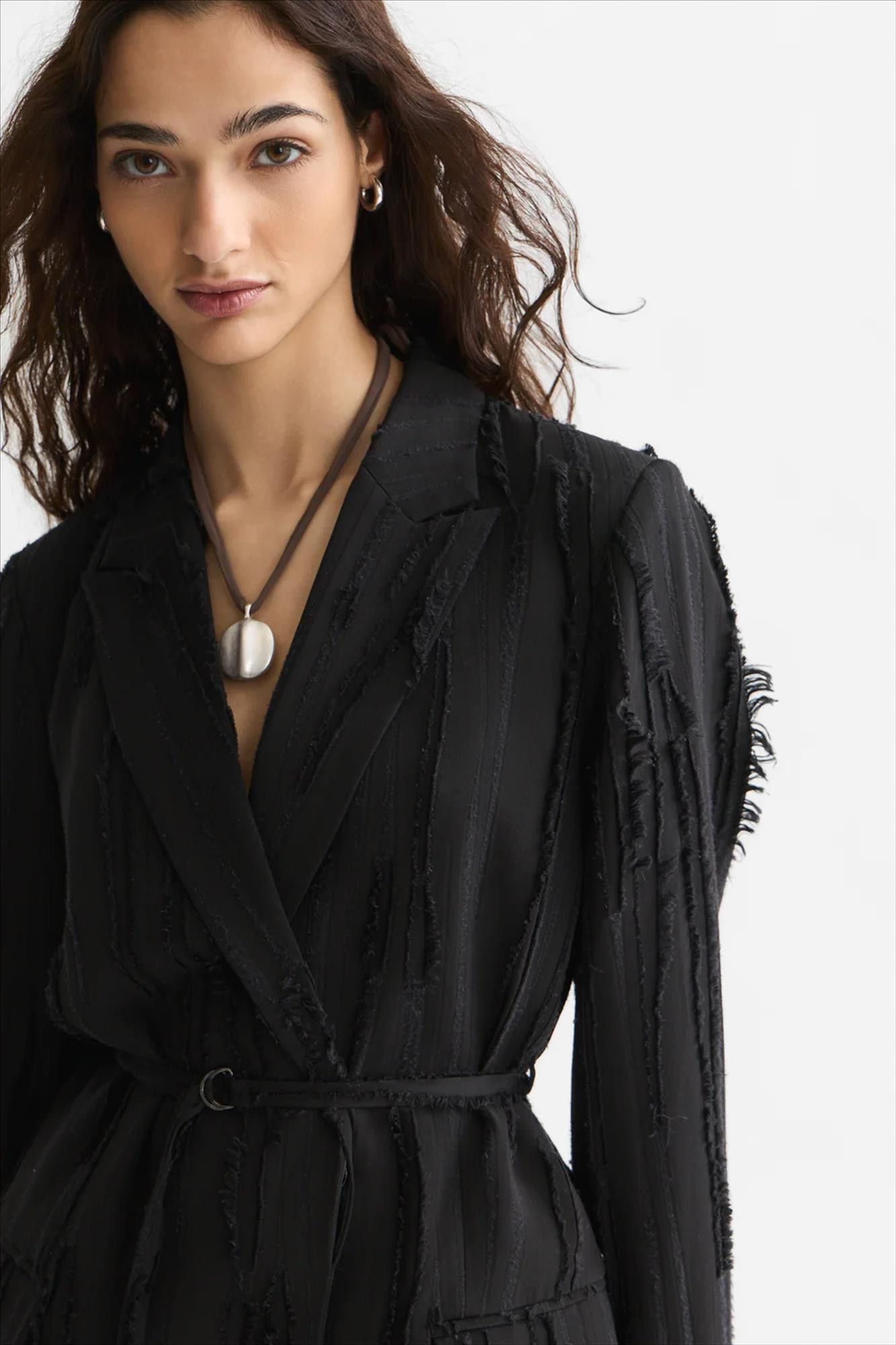Scotch & Soda - Zwarte Belted blazer