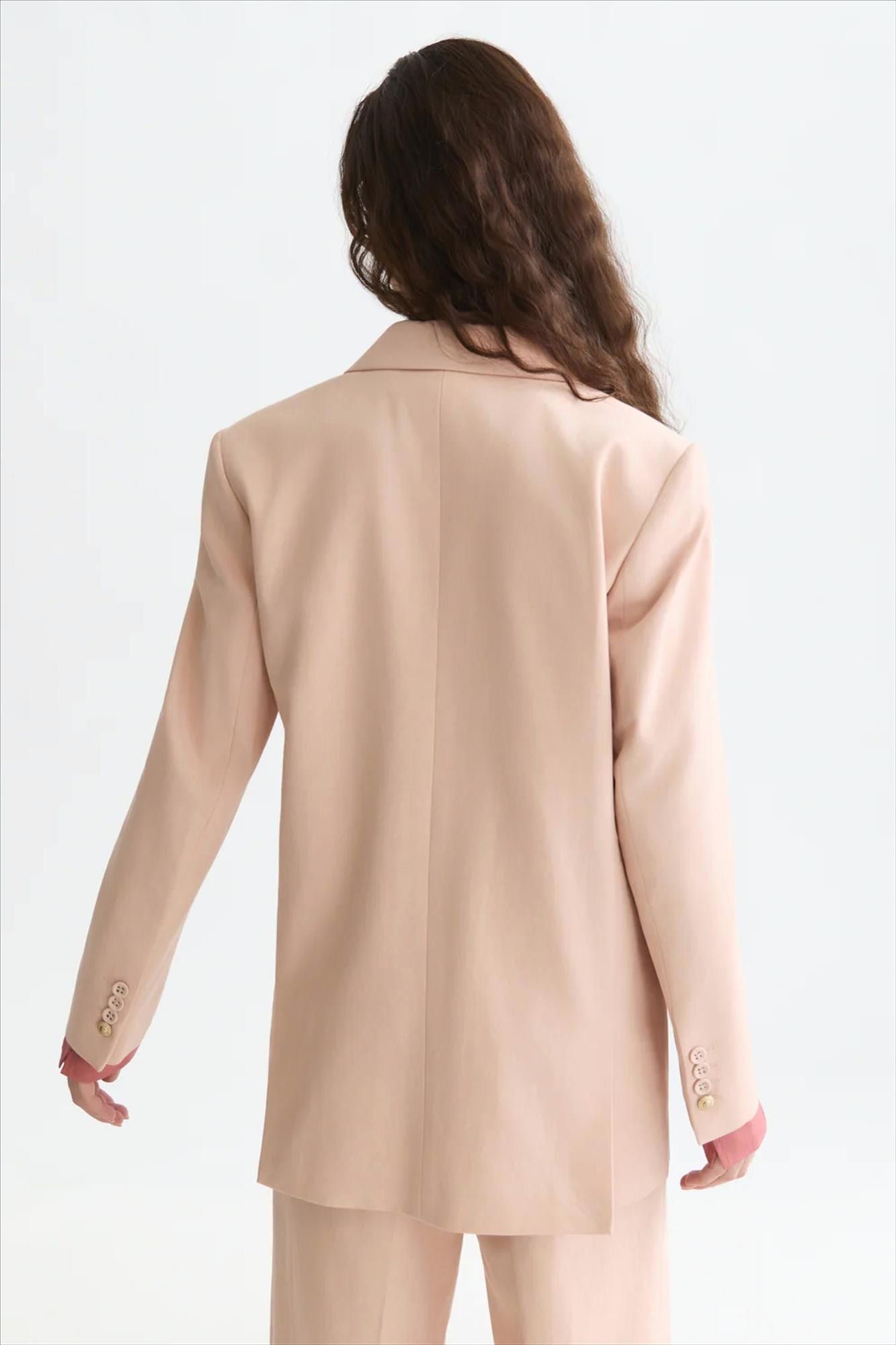 Scotch & Soda - Lichtroze Gabardine relaxed blazer