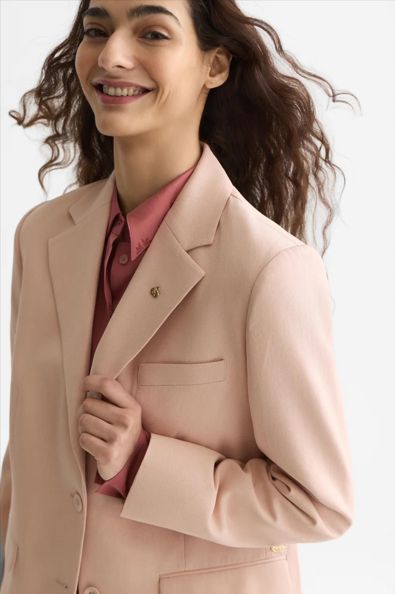 Scotch & Soda - Lichtroze Gabardine relaxed blazer