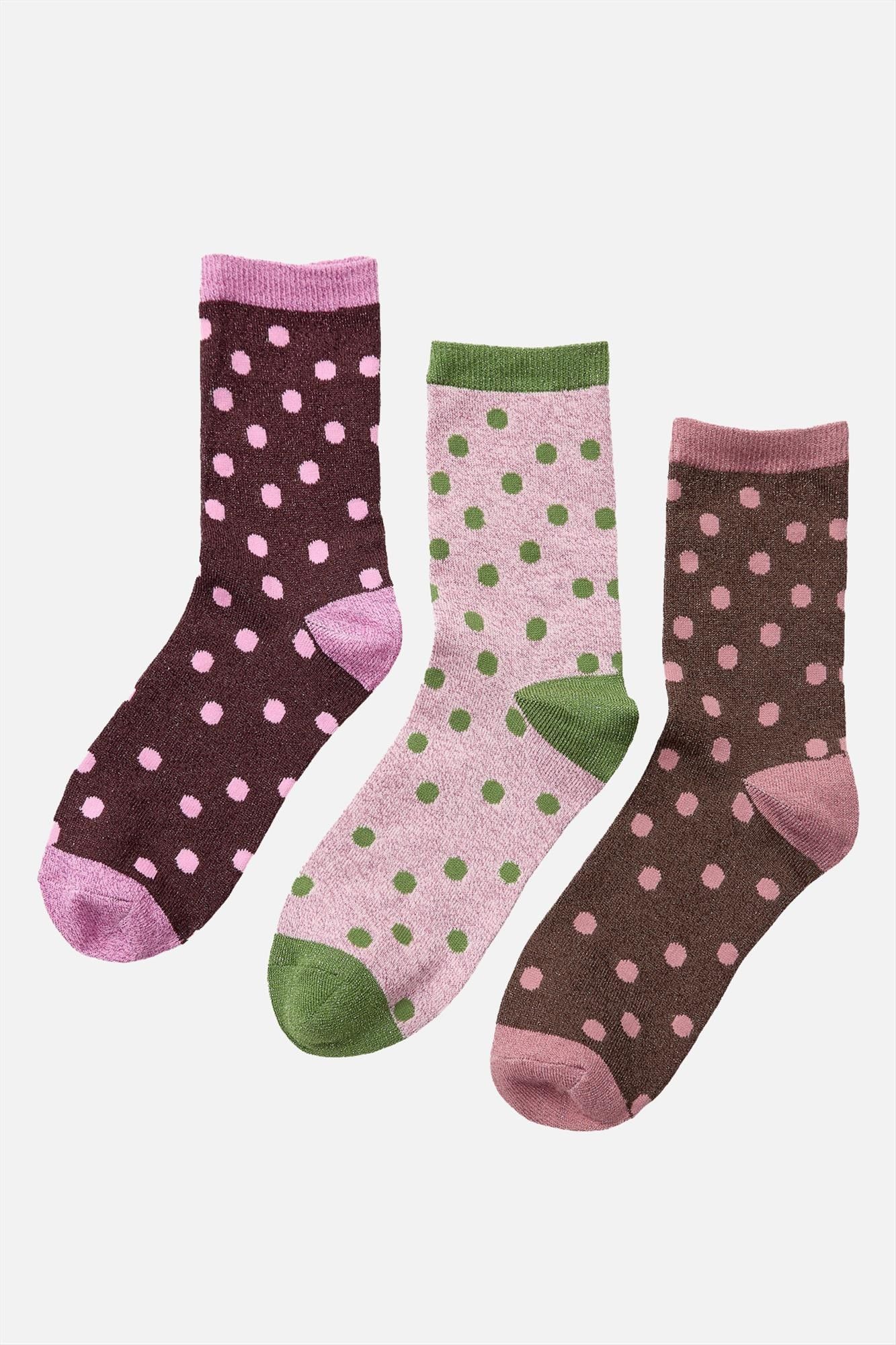 Nümph - Bordeaux-Roze Fransa 3-pack sokken