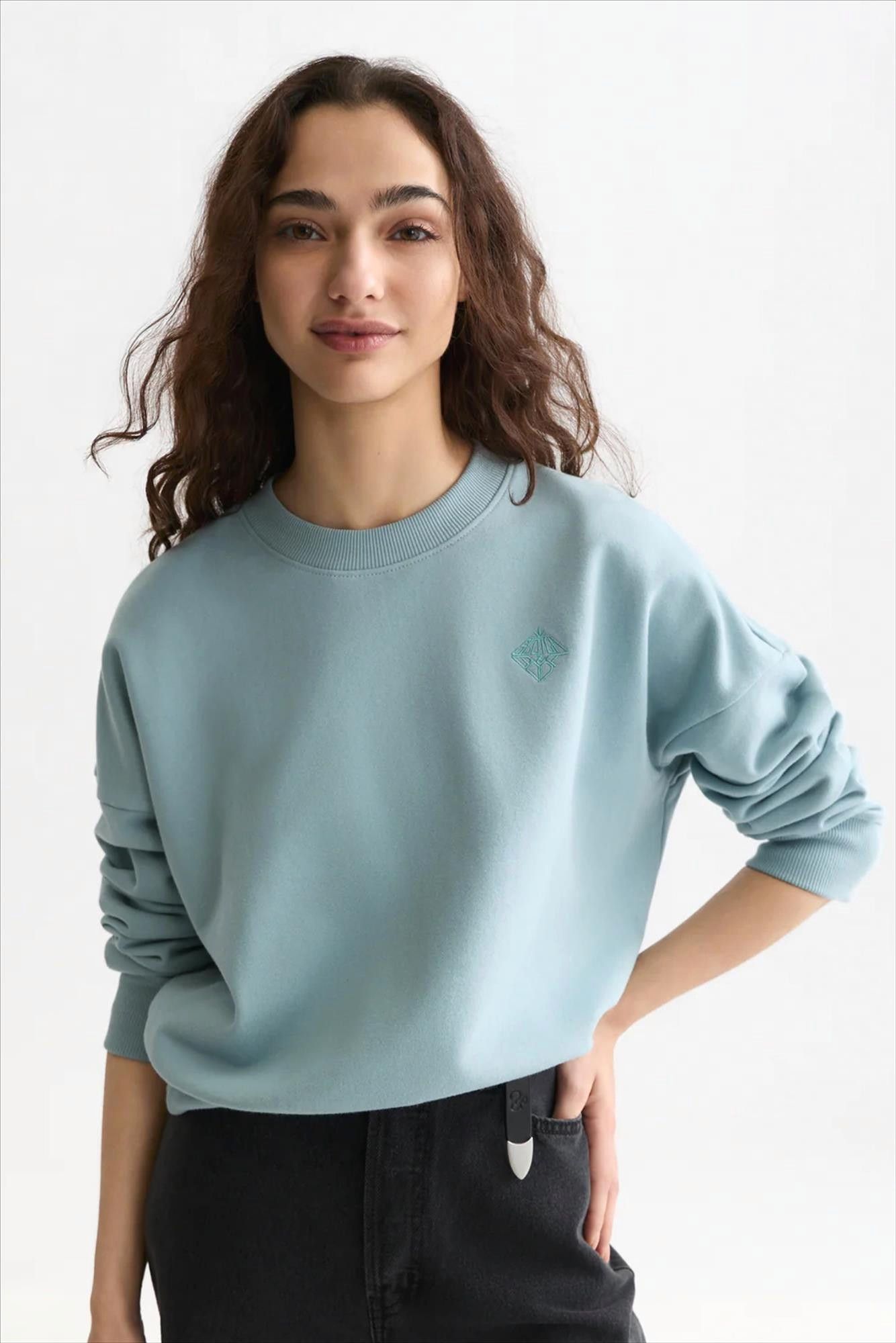 Scotch & Soda - Blauwe Embroidered Logo sweater