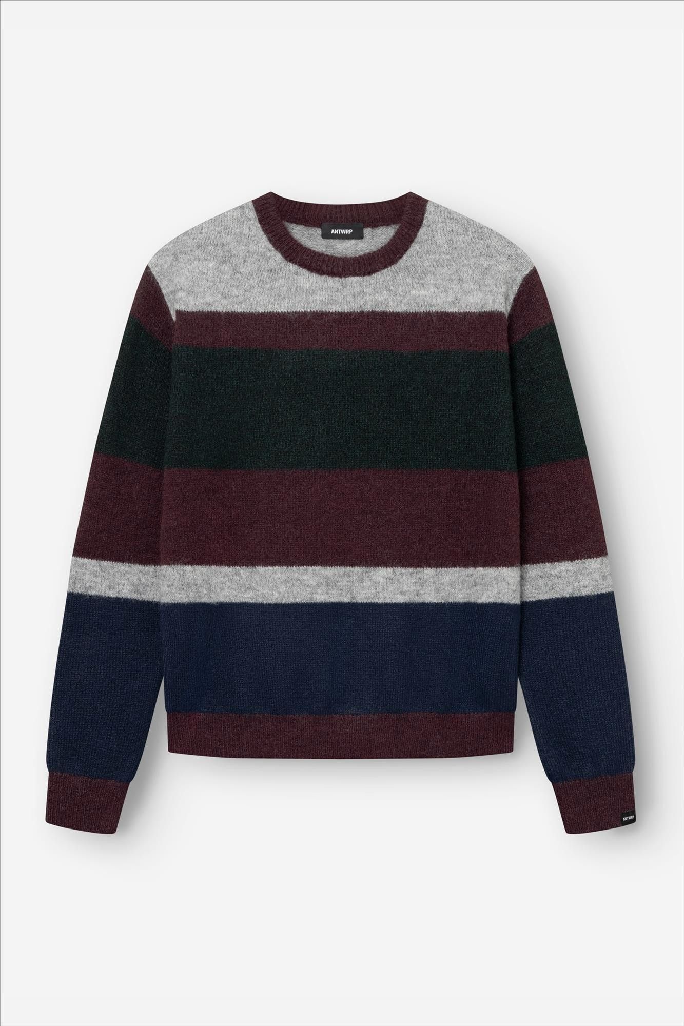 Antwrp - Bordeaux-Grijze Striped trui