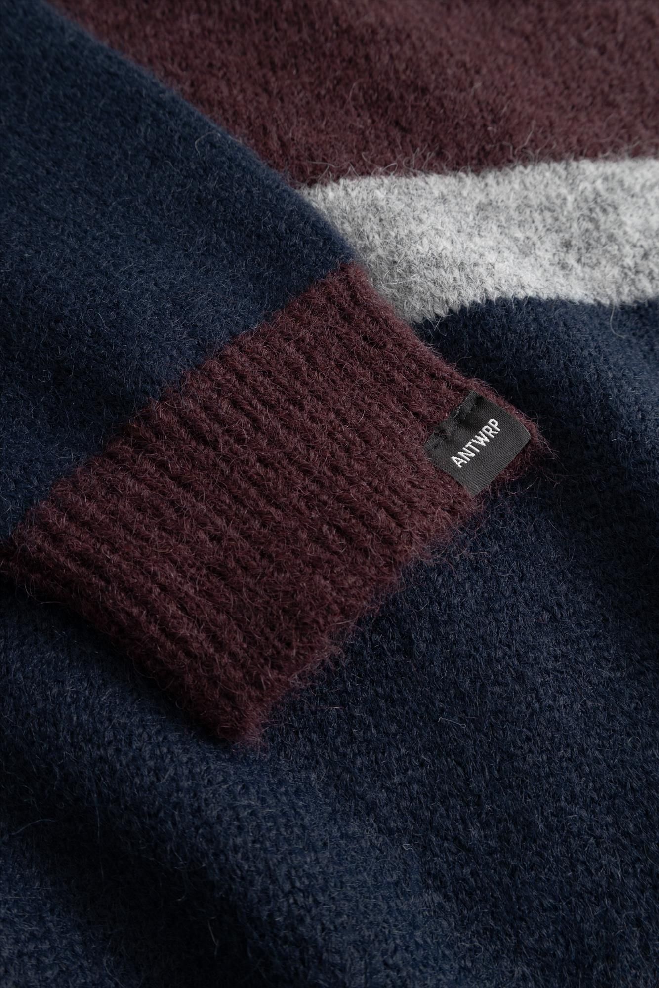 Antwrp - Bordeaux-Grijze Striped trui