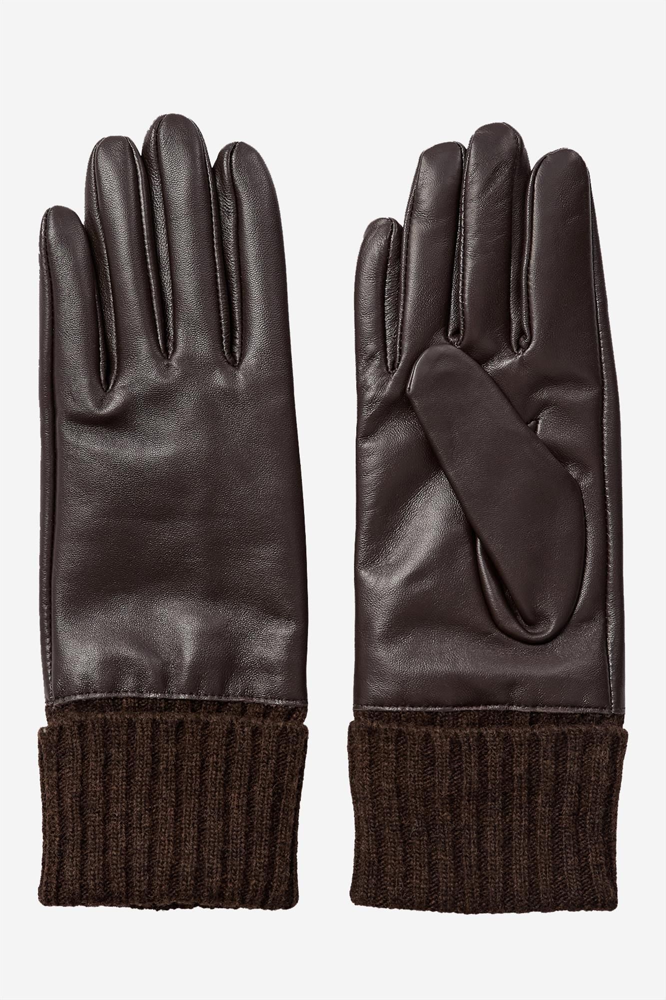Nümph - Donkerbruine Birna Leather handschoenen