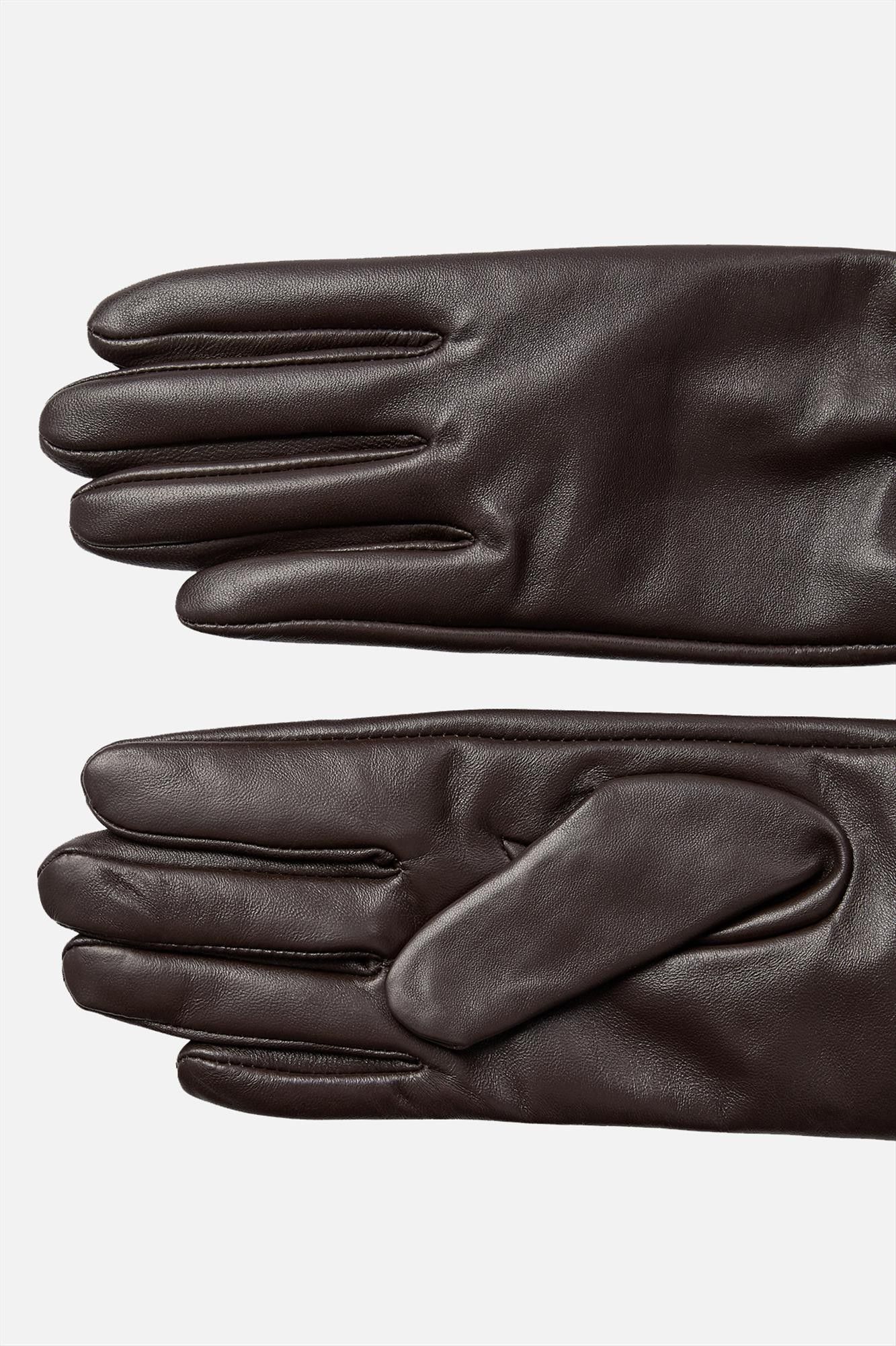 Nümph - Donkerbruine Birna Leather handschoenen