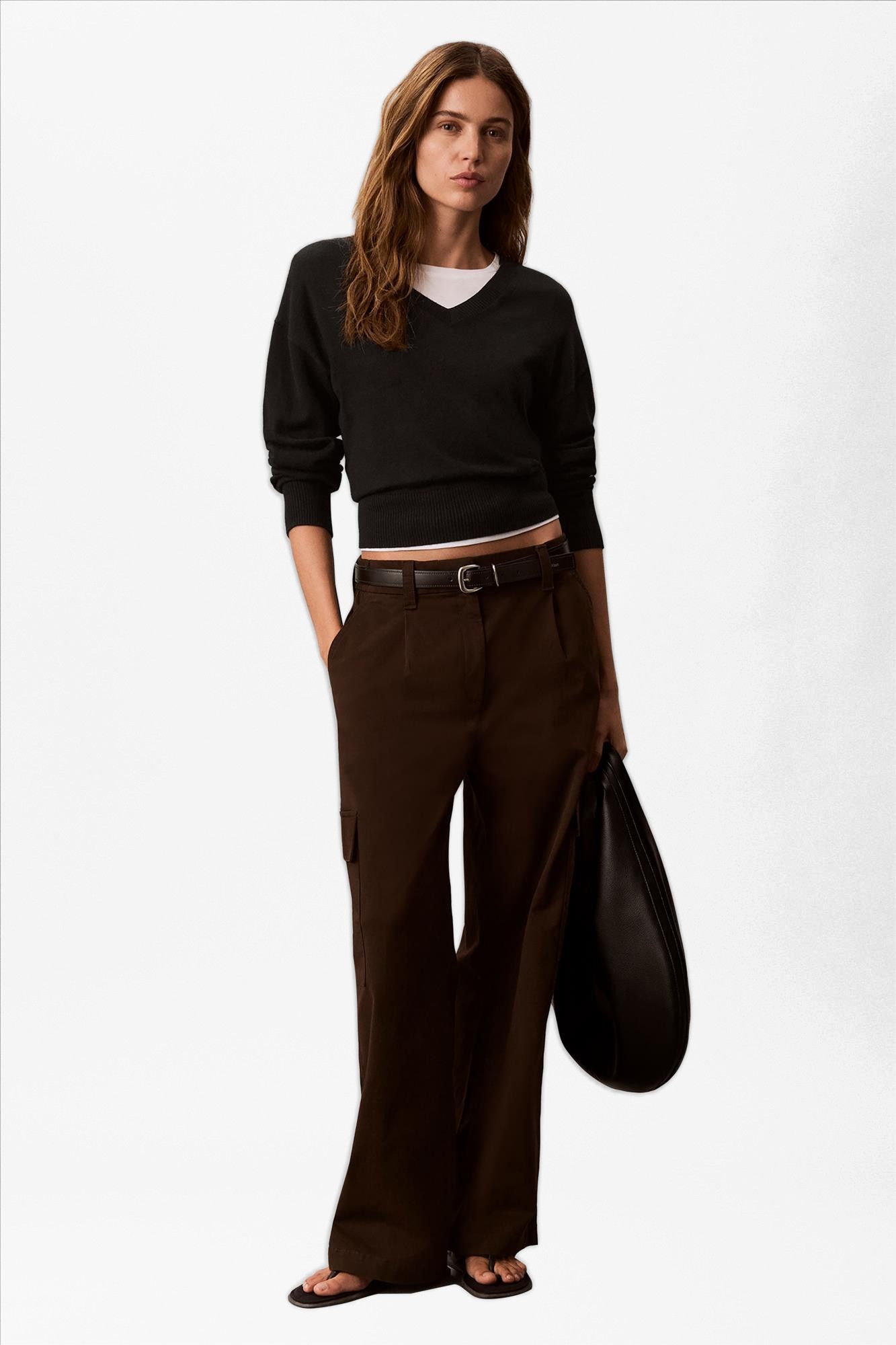 Calvin Klein Jeans - Donkerbruine Cotton cargobroek