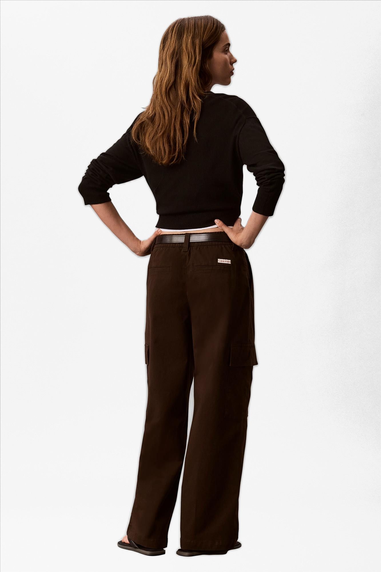 Calvin Klein Jeans - Donkerbruine Cotton cargobroek