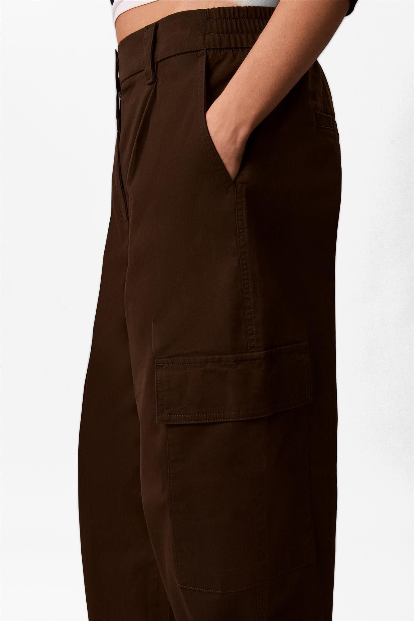 Calvin Klein Jeans - Donkerbruine Cotton cargobroek